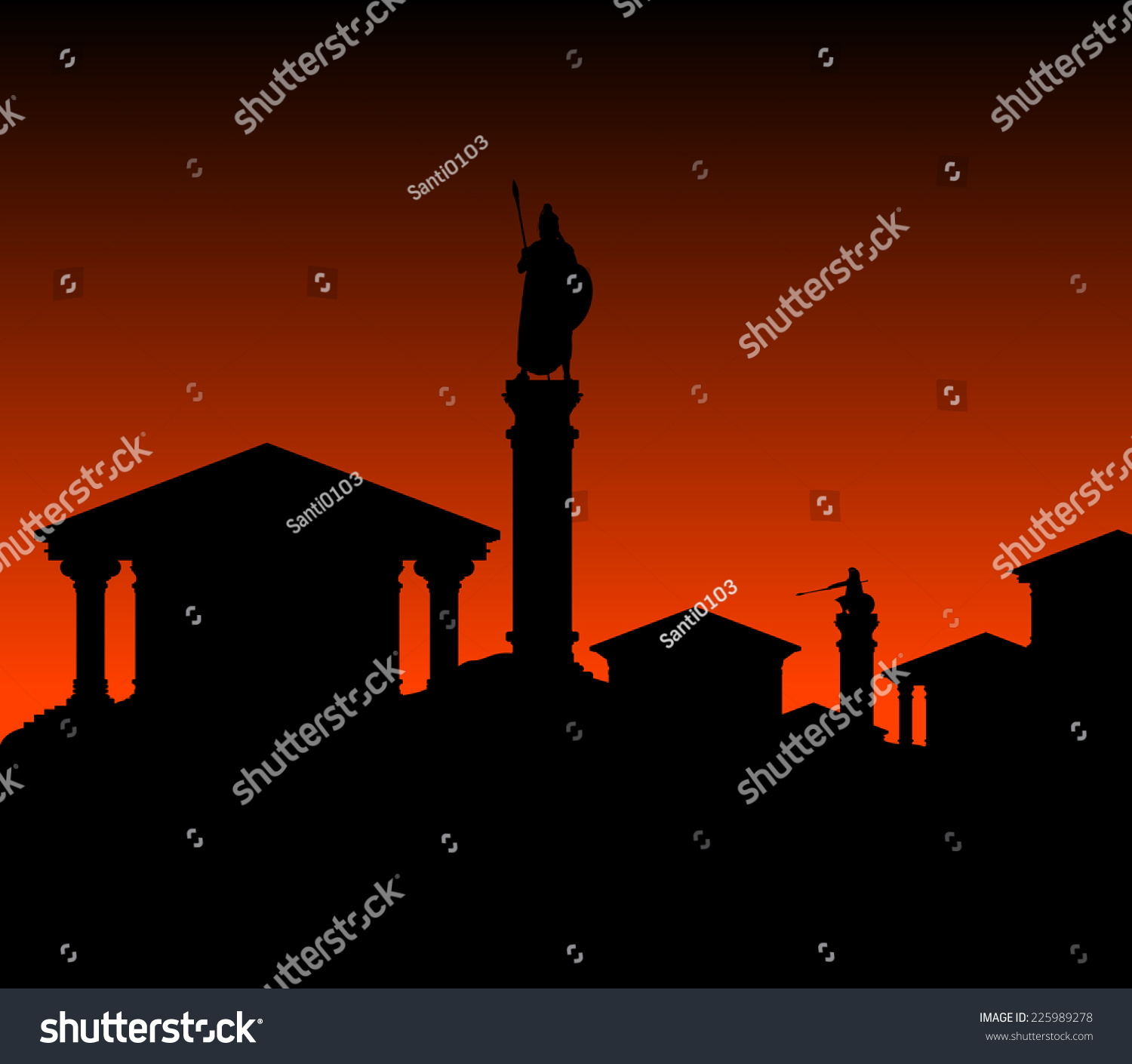 Ancient City Vector Illustration Stock Vector (Royalty Free) 225989278
