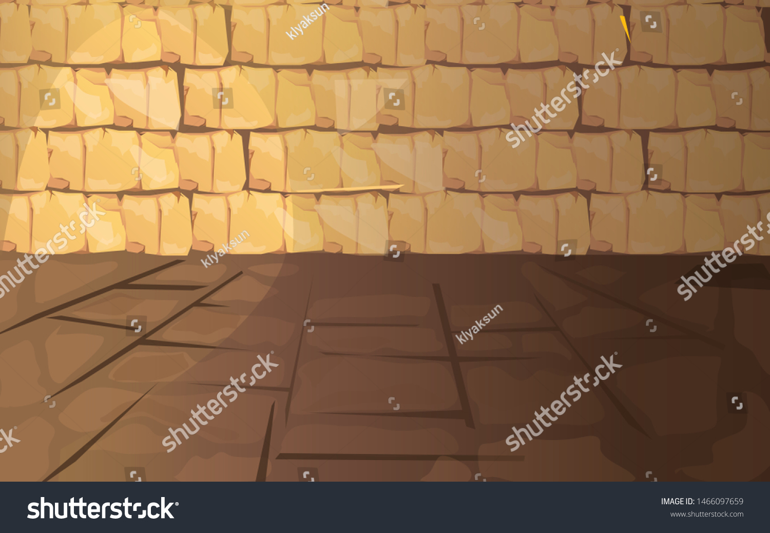 SVG of Ancient Egypt empty pharaoh tomb or temple room cartoon vector illustration. Egyptian pyramid interior with walls, floor of stone or sand blocks, background for game design svg