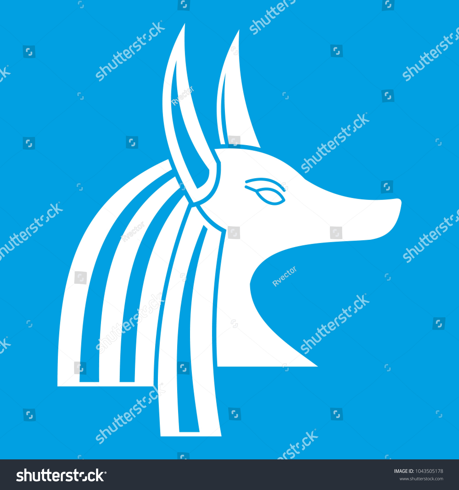 Ancient Egyptian God Anubis Icon White Vector De Stock Libre De Regal As