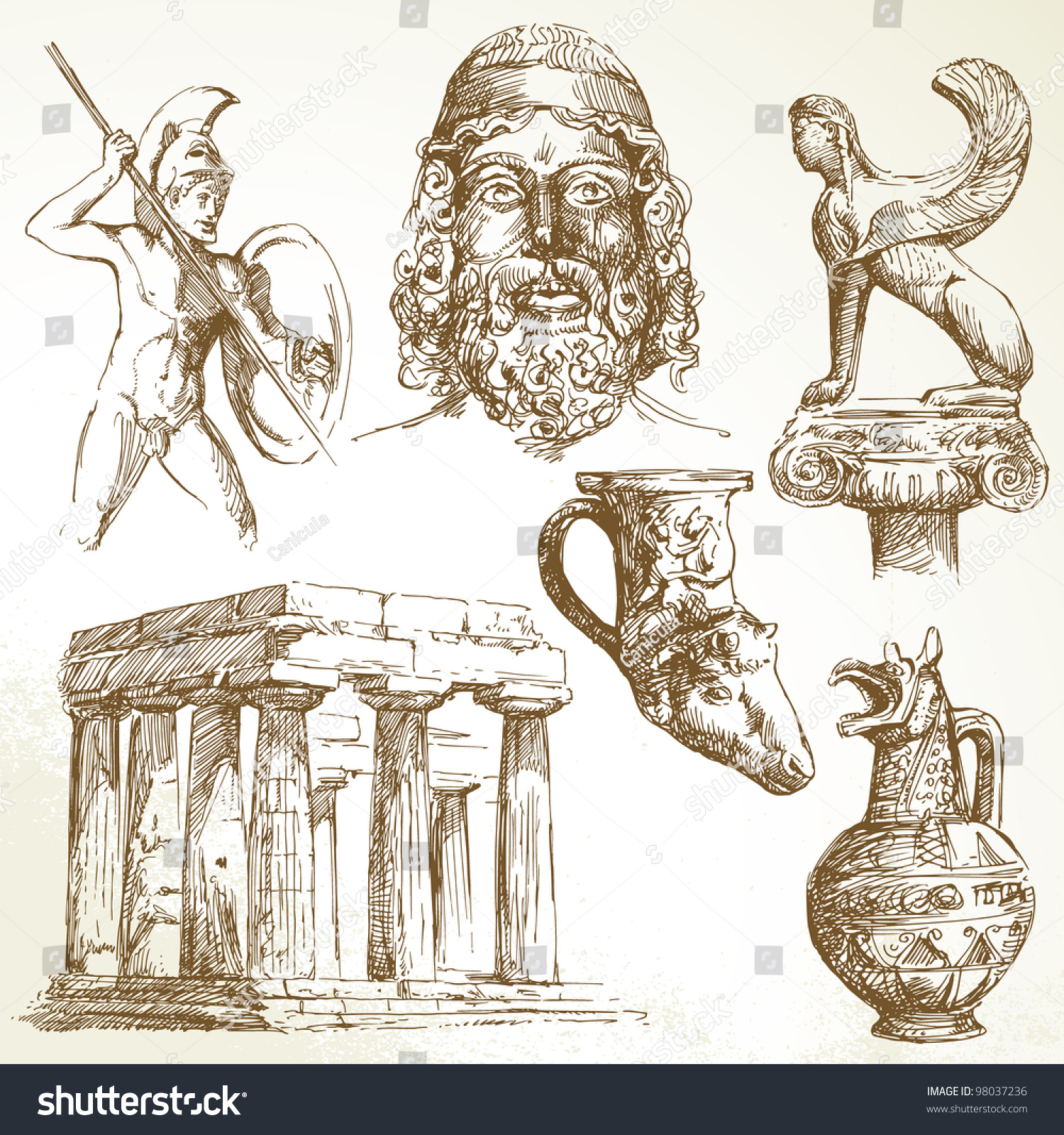 Ancient Greece Stock Vector Illustration 98037236 : Shutterstock