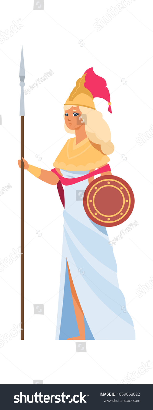 Ancient Greek Goddess Hera Cartoon Divine Stock Vector (Royalty Free ...