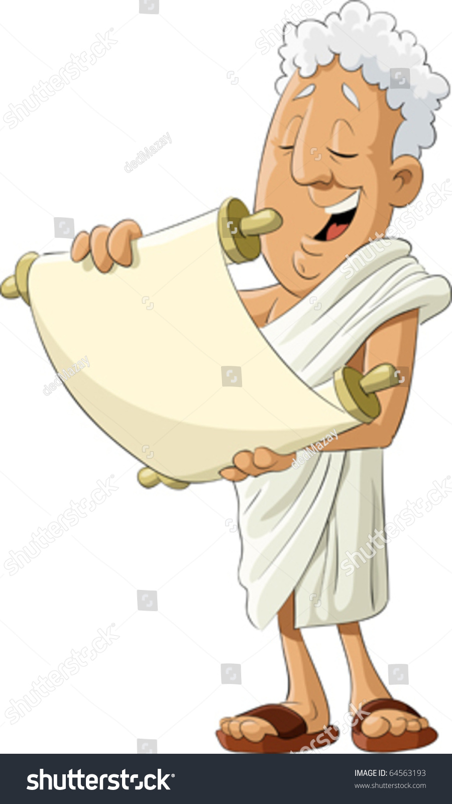 Ancient Greek Reads The Scroll, Vector Illustration - 64563193 ...