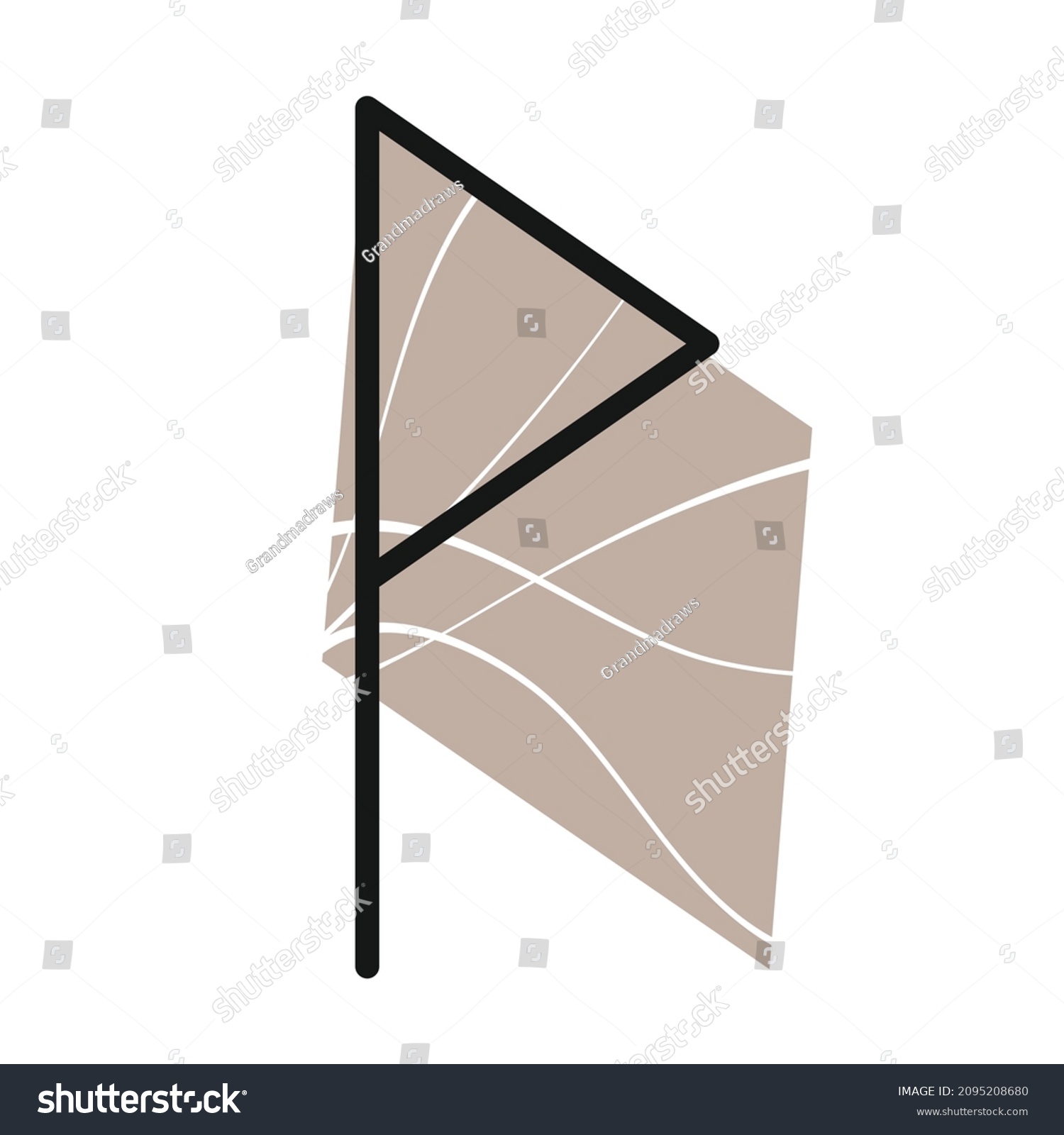 recommend clip art: Ancient Old Norse Rune : Wunjo, Rune of Joy. Runic letter in black on brown and white background. 