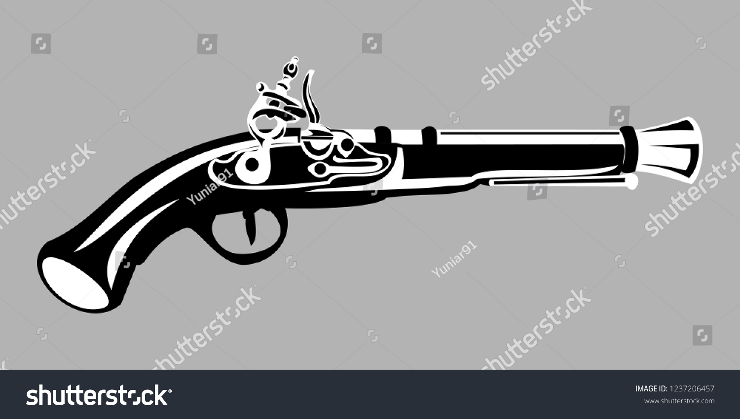 Ancient Rifle Blunderbuss Icon Vector Illustration Stock Vector ...