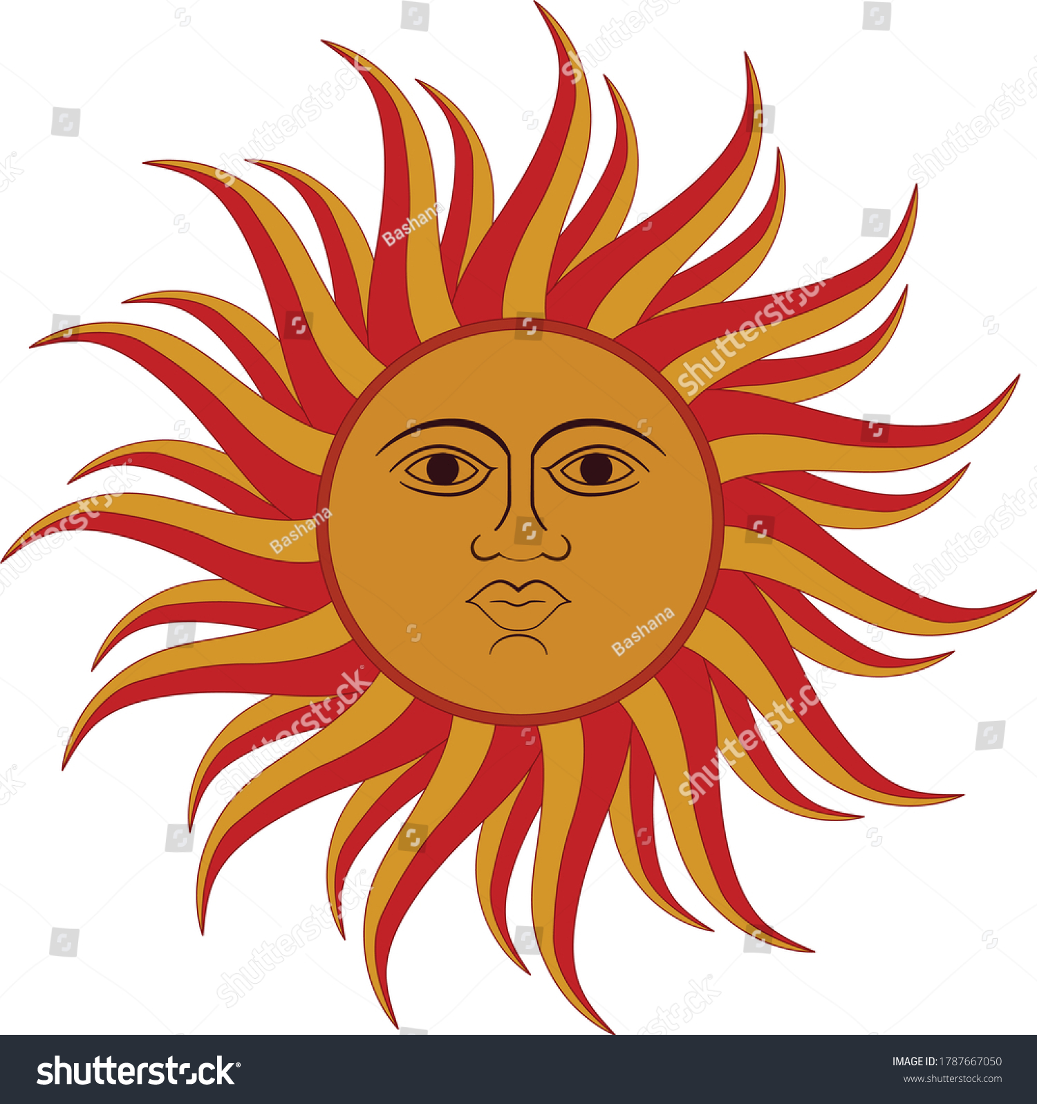 Ancient Sri Lankan Sun Art Stock Vector (Royalty Free) 1787667050 ...