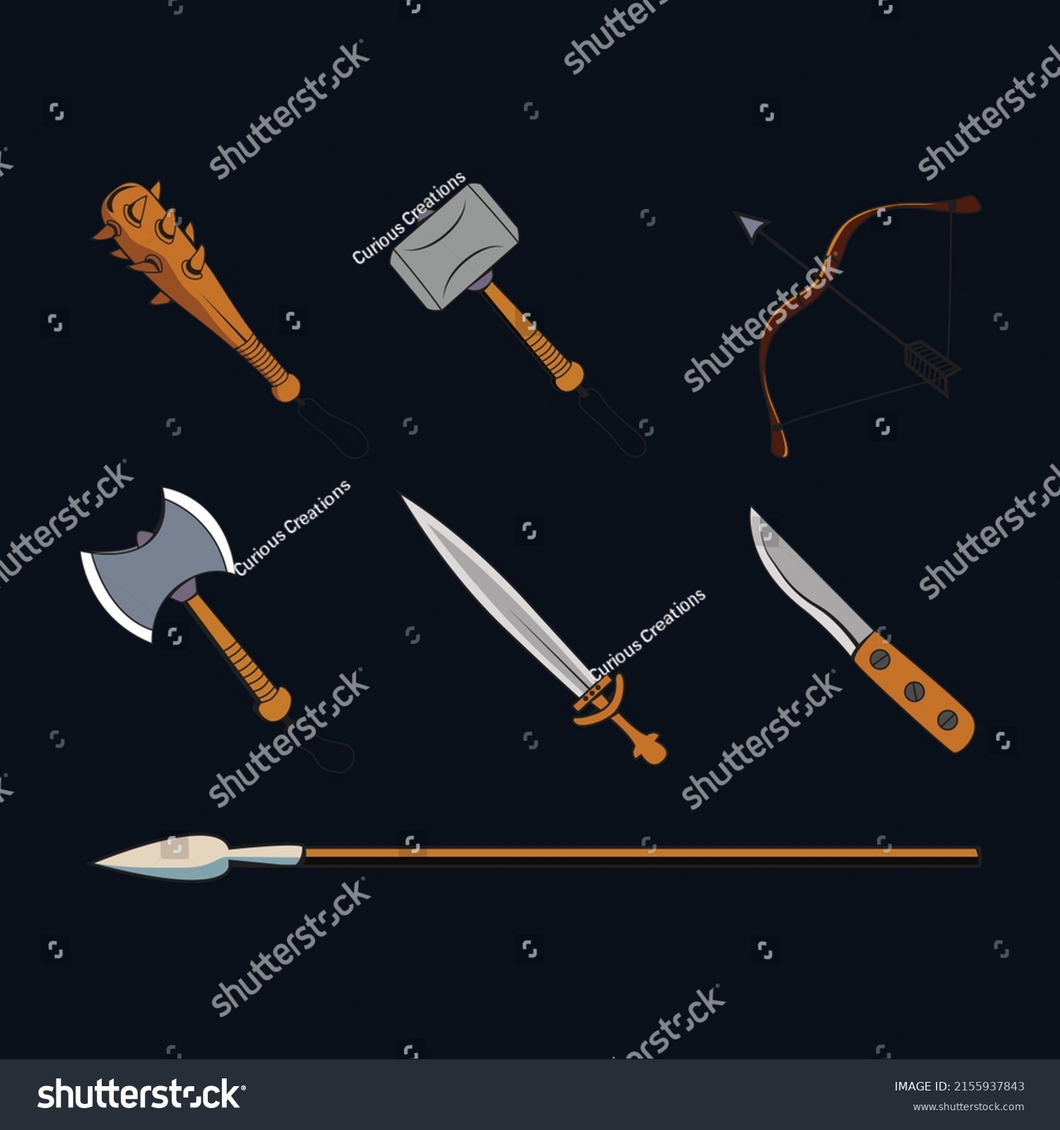 Ancient Weapons Sticker Vector Illustrations Stock Vector (Royalty Free ...