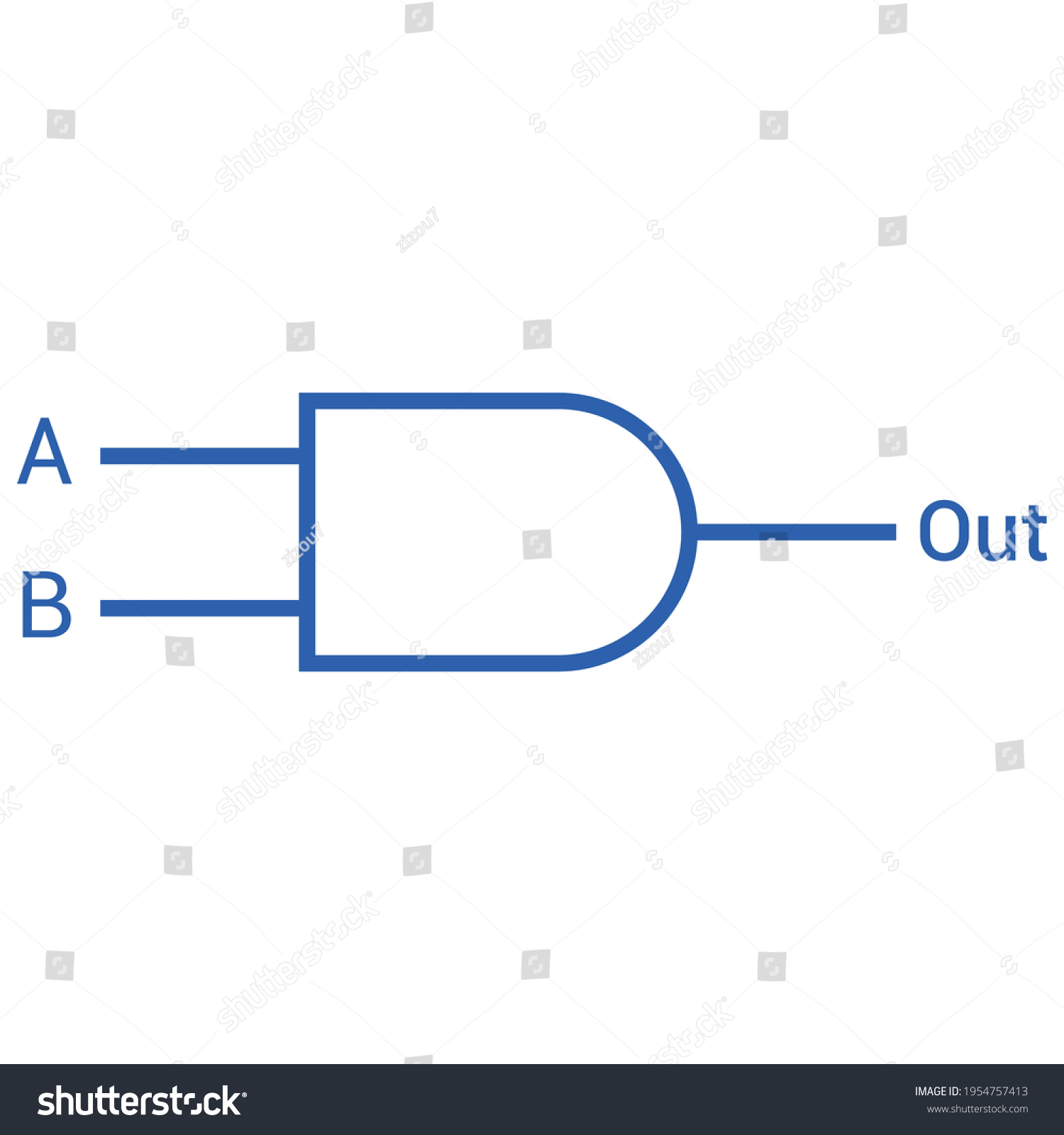 Gate Symbol Electronics Stock Vector (Royalty Free) 1954757413