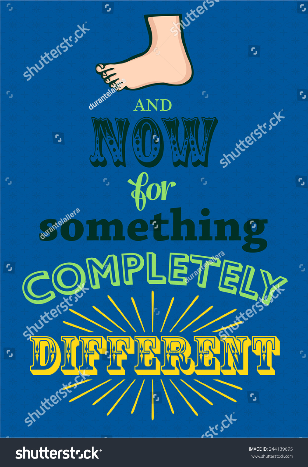 SVG of And now for something completely different! Typography art, famous quote, turning point, subject change, digression svg