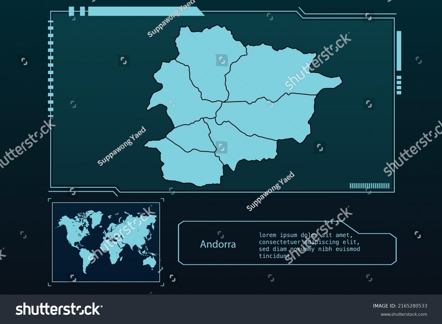 Andorra Map Futuristic Infographic Map Element Stock Vector Royalty   Stock Vector Andorra Map Futuristic Infographic Map Element Collection Background 2165280533 