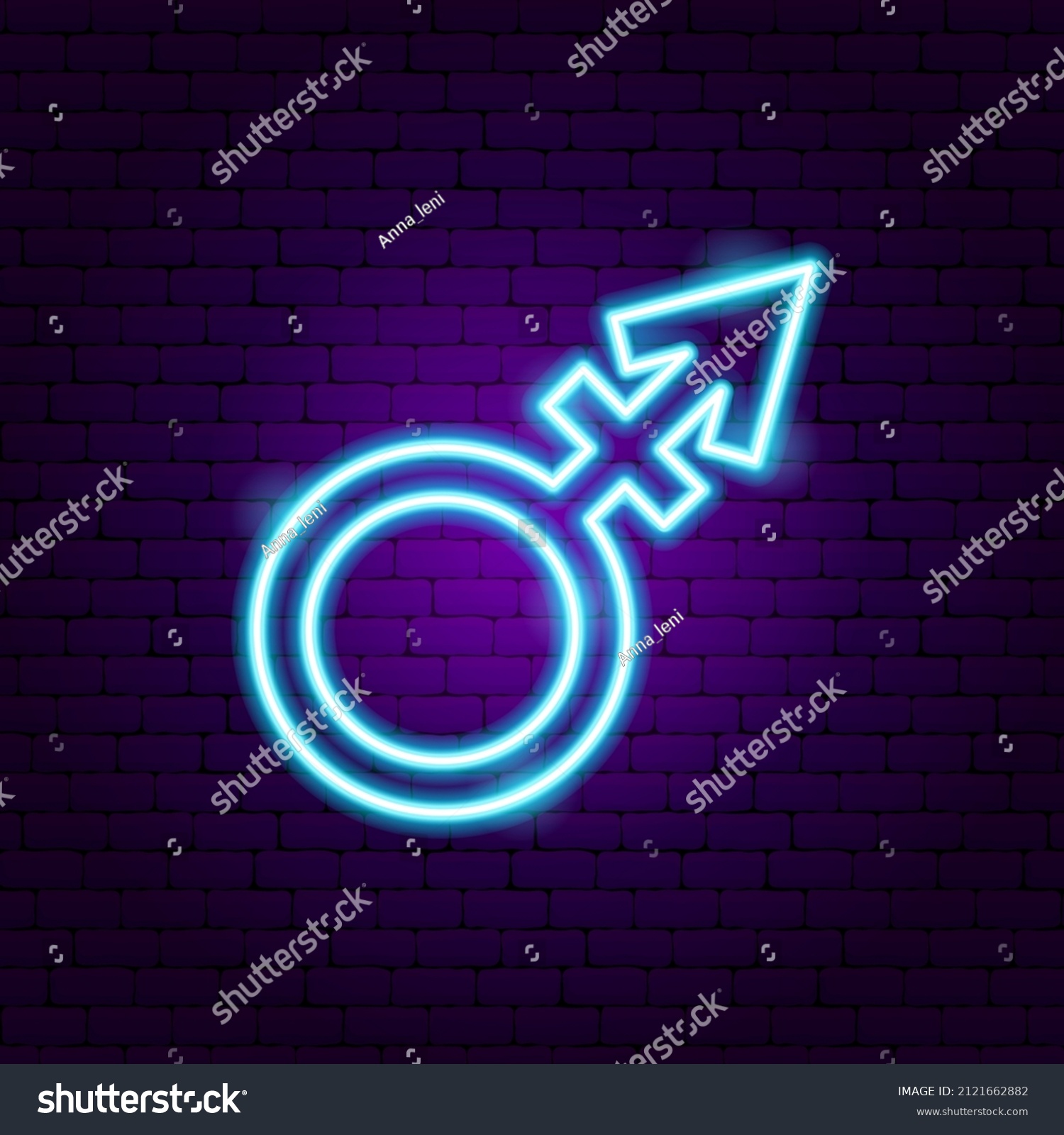Androgyne Neon Sign Vector Illustration Gender Stock Vector Royalty