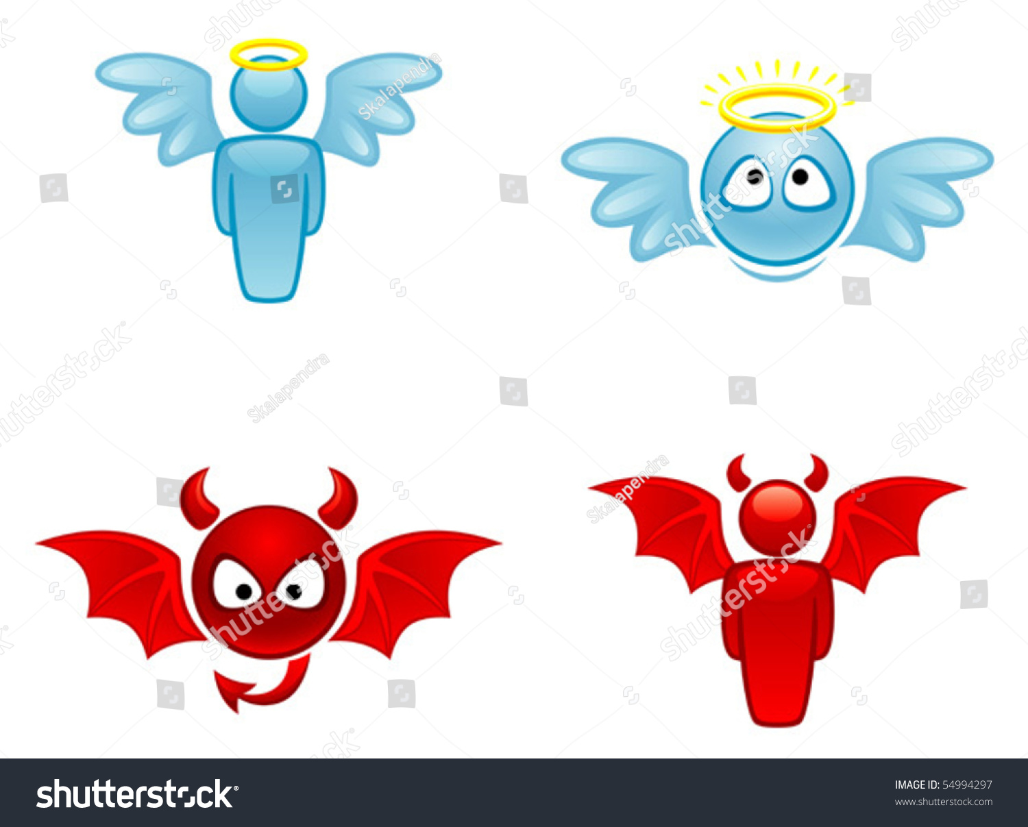 Angel Devil Stock Vector 54994297   Shutterstock