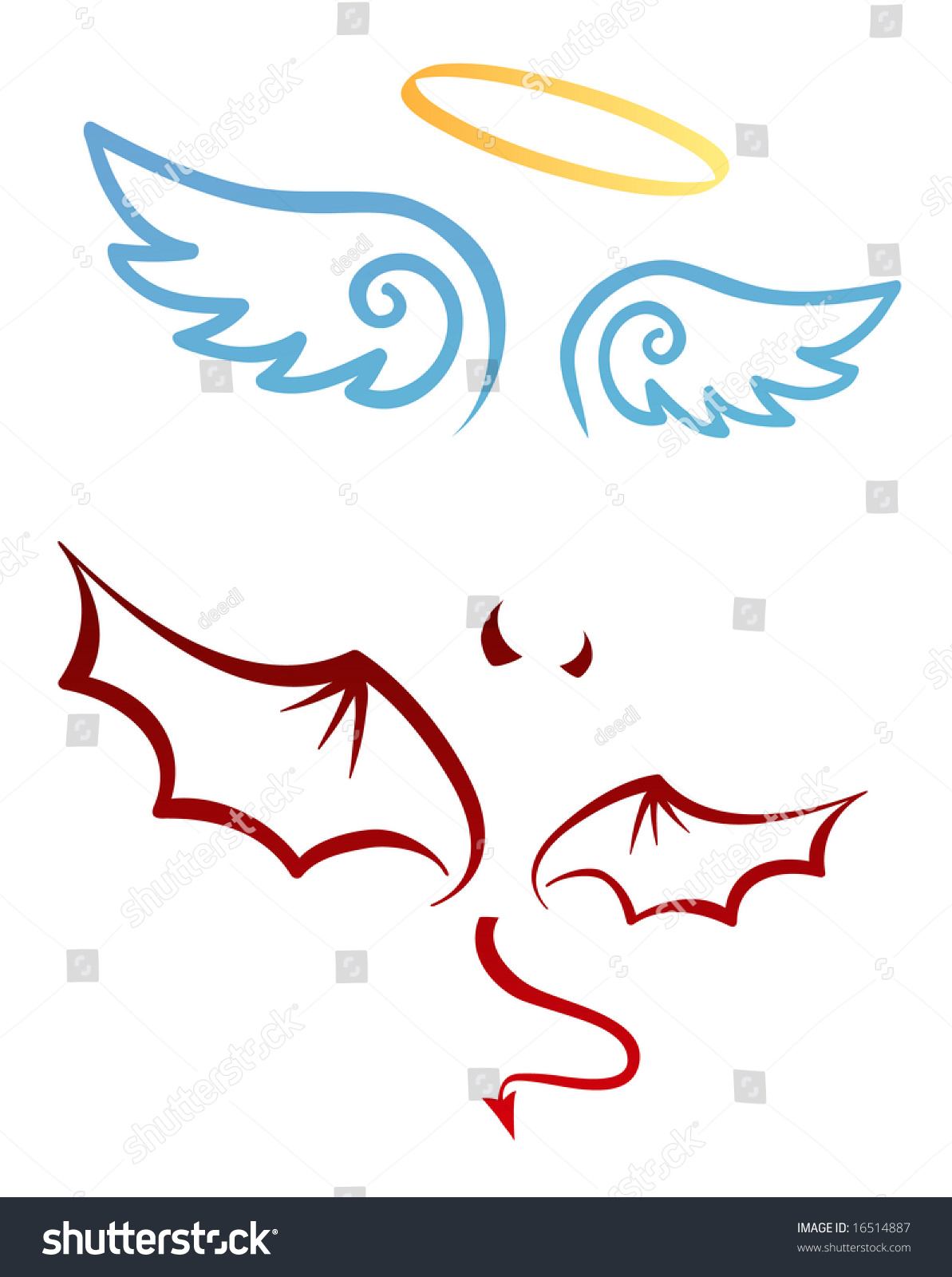 SVG of Angel and devil attributes svg