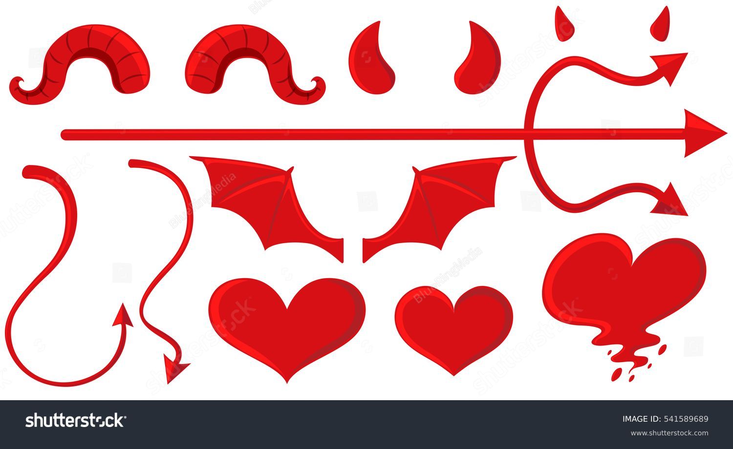 SVG of Angel and devil elements in red illustration svg