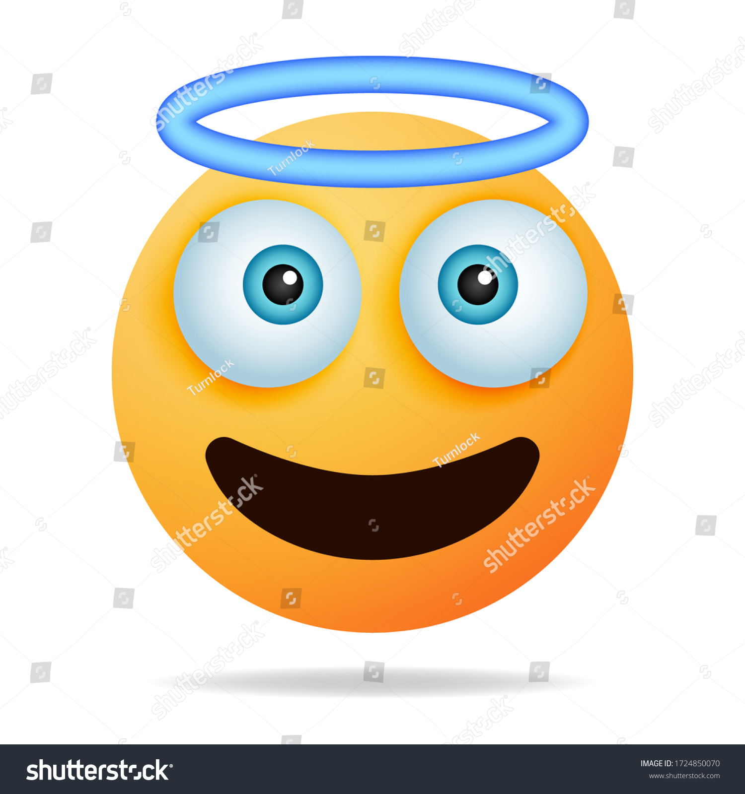 Angel Emoji Yellow Face Something Curled Stock Vector (Royalty Free ...