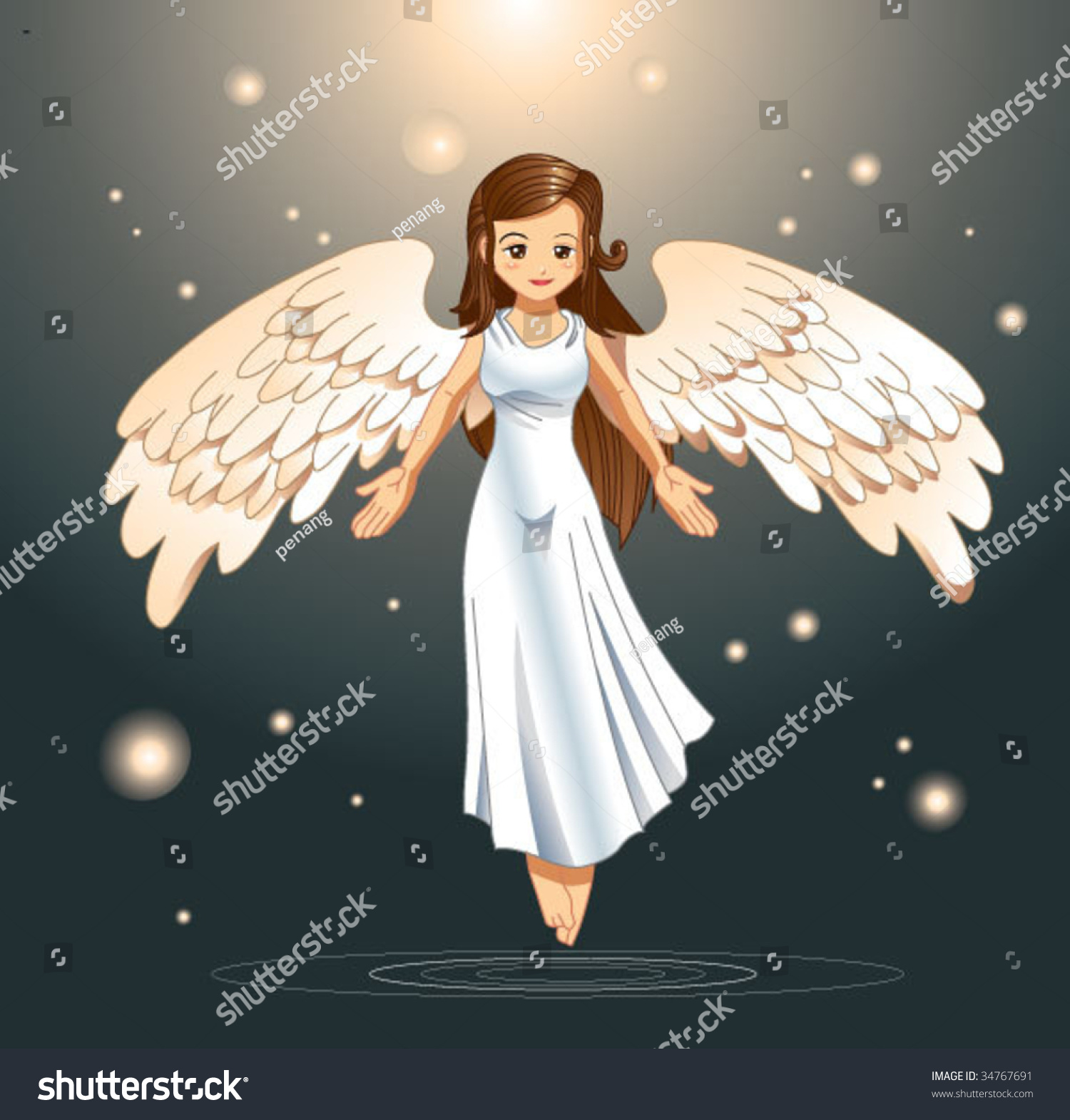 Angel Flying Stock Vector Illustration 34767691 : Shutterstock