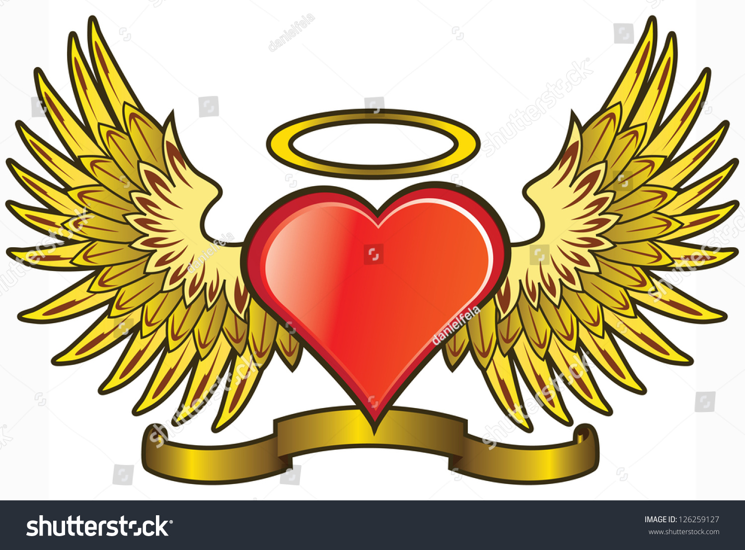 Angel Heart Wings Stock Vector Royalty Free 126259127 Angel Heart Wings Stock Vector Royalty Free 126259127
