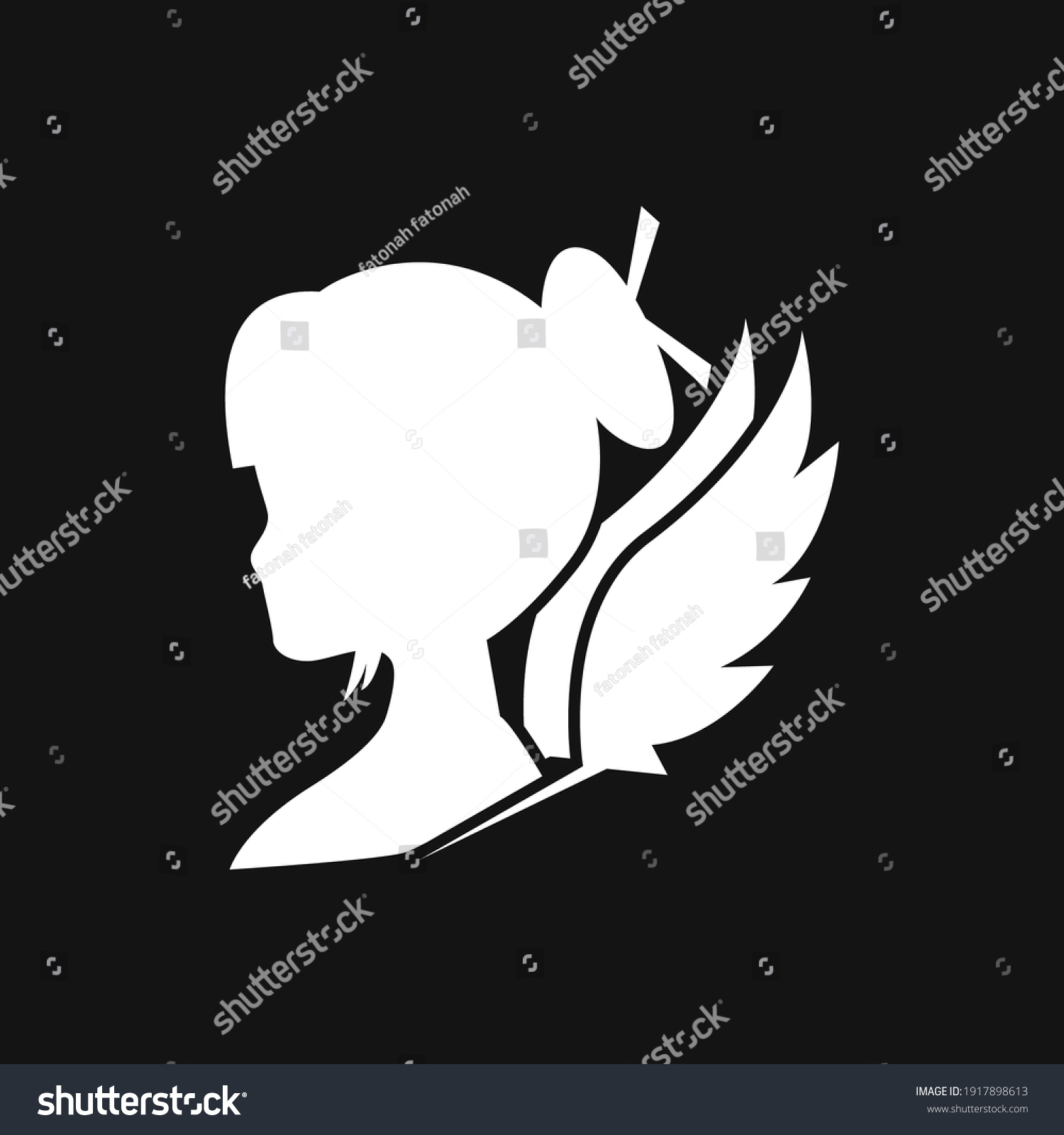 Angel Fairy Silhouette Logo Design Vector Stock Vector Royalty Free