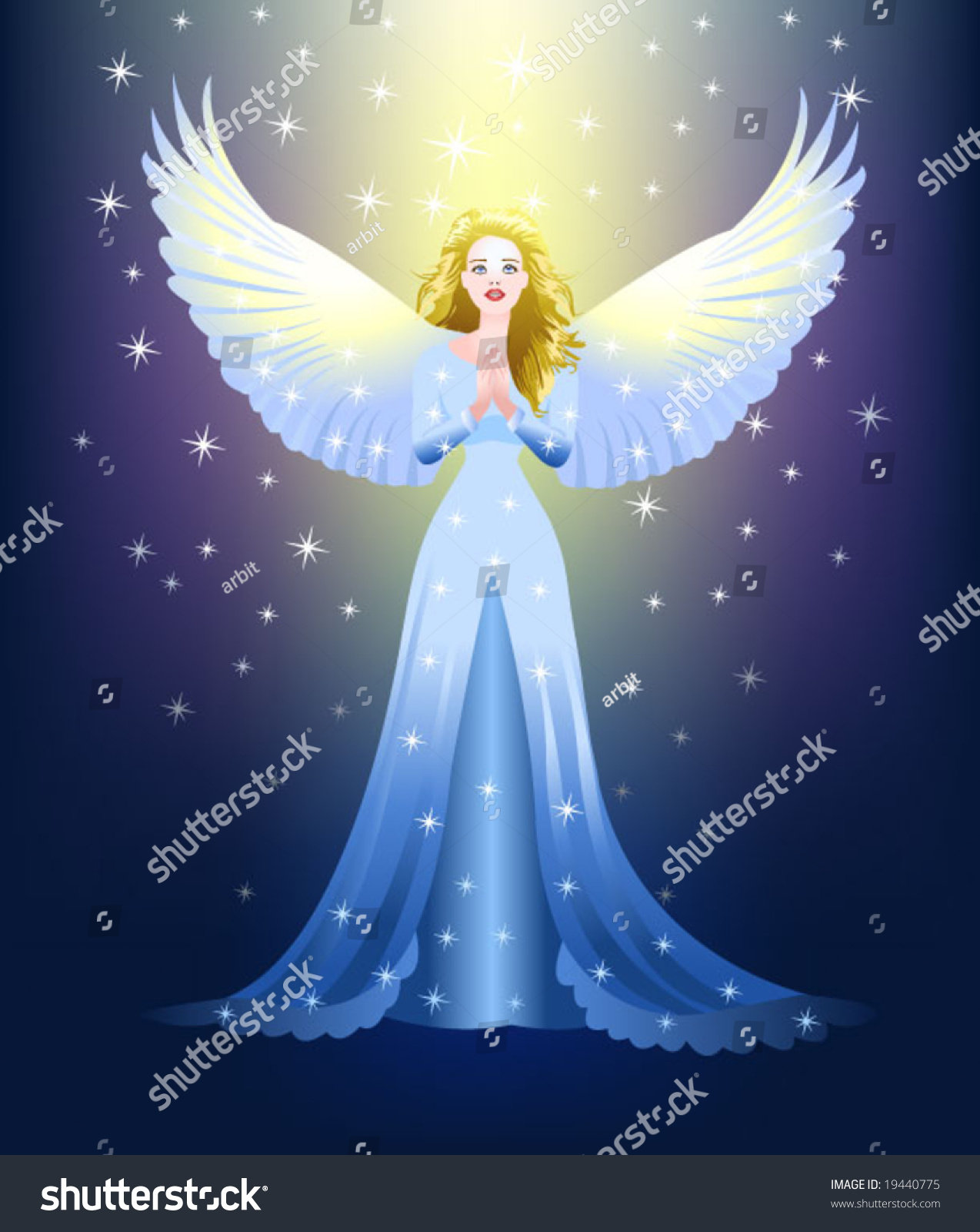 Angel Praying Stock Vector Illustration 19440775 : Shutterstock