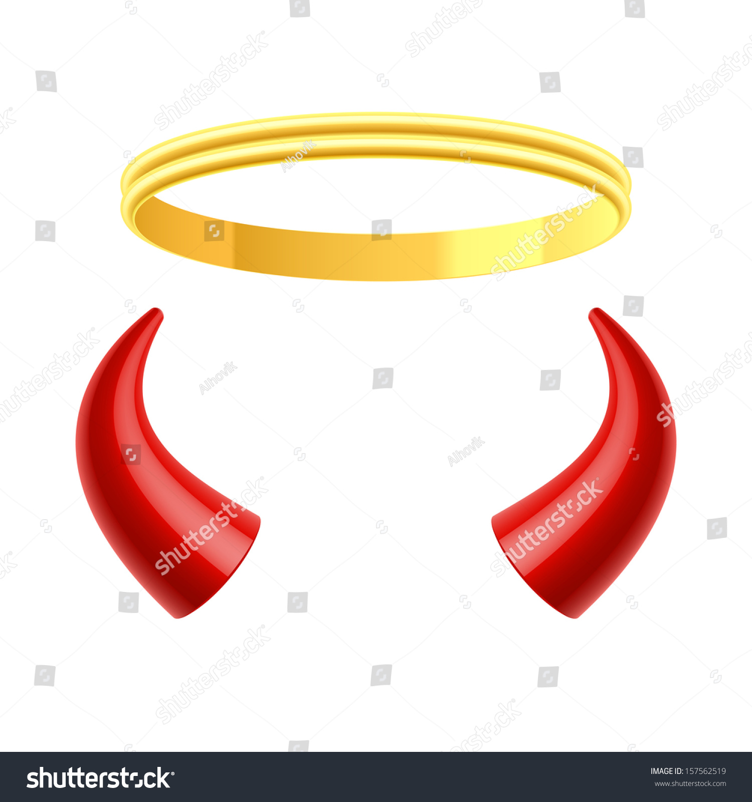 SVG of Angel's halo and devil's horns. Vector. svg
