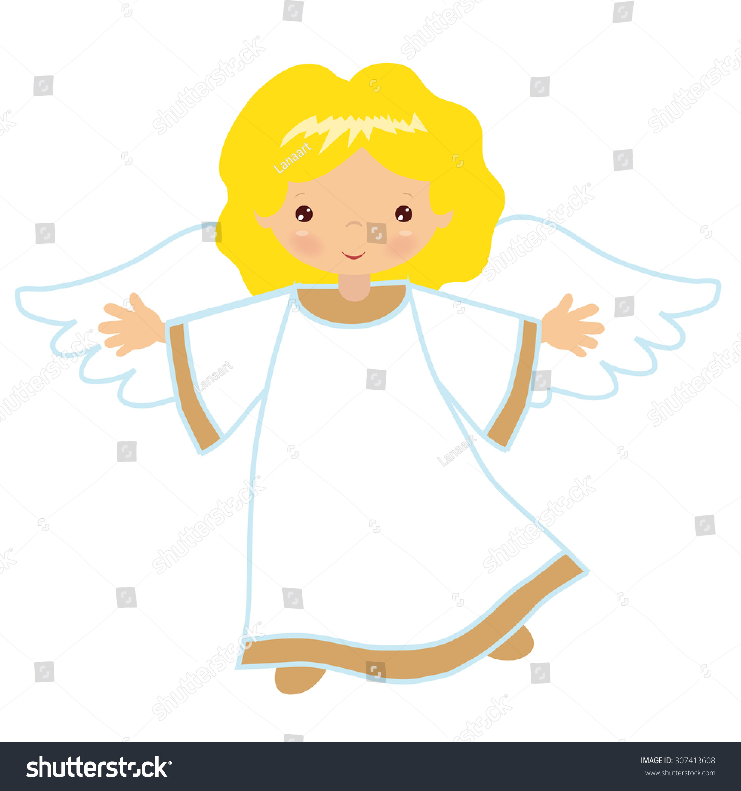 Angel Vector Illustration Stock Vector (Royalty Free) 307413608