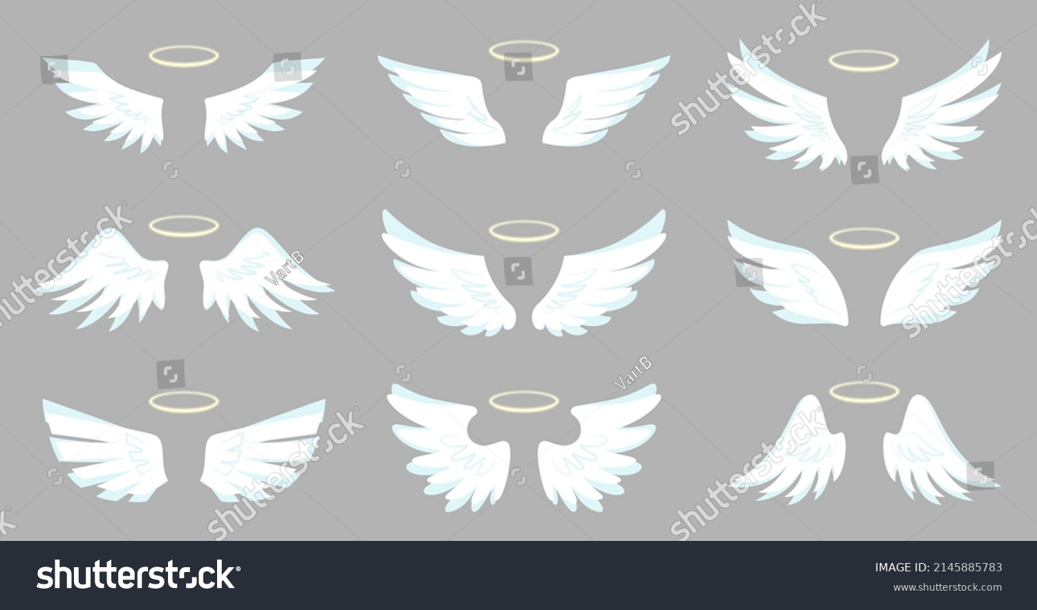 Angel Wing Halo White Bird Emblem Stock Vector (Royalty Free ...