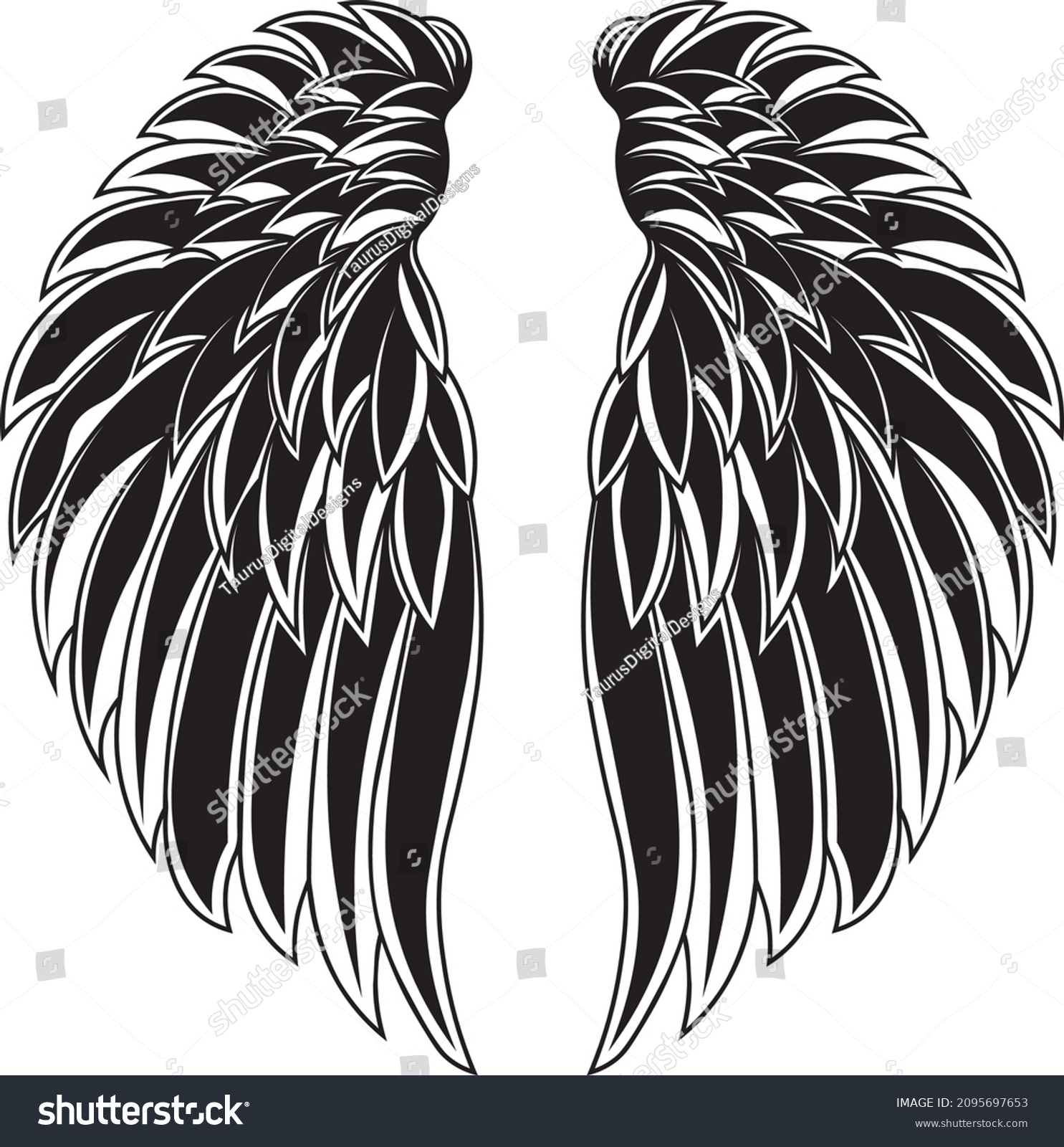 SVG of Angel wings SVG design for logos and emblems svg