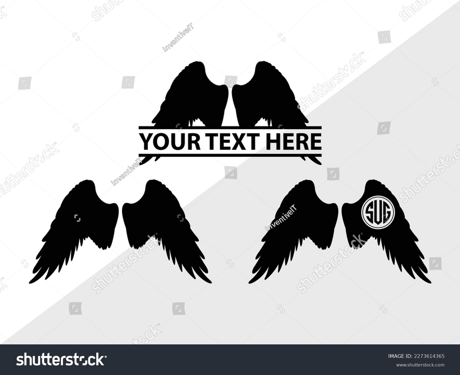 SVG of Angel Wings SVG Vector Illustration Silhouette svg