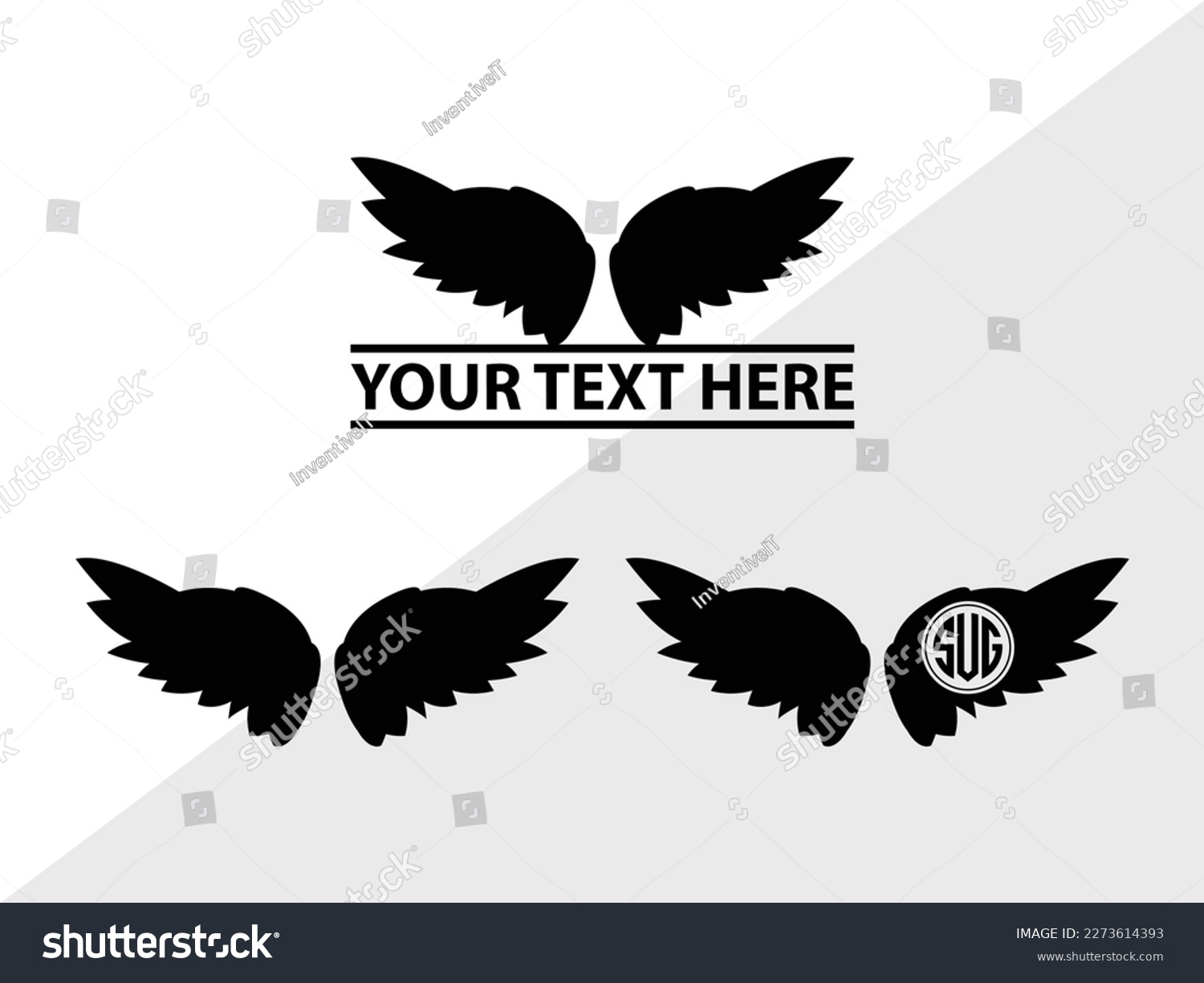 SVG of Angel Wings SVG Vector Illustration Silhouette svg