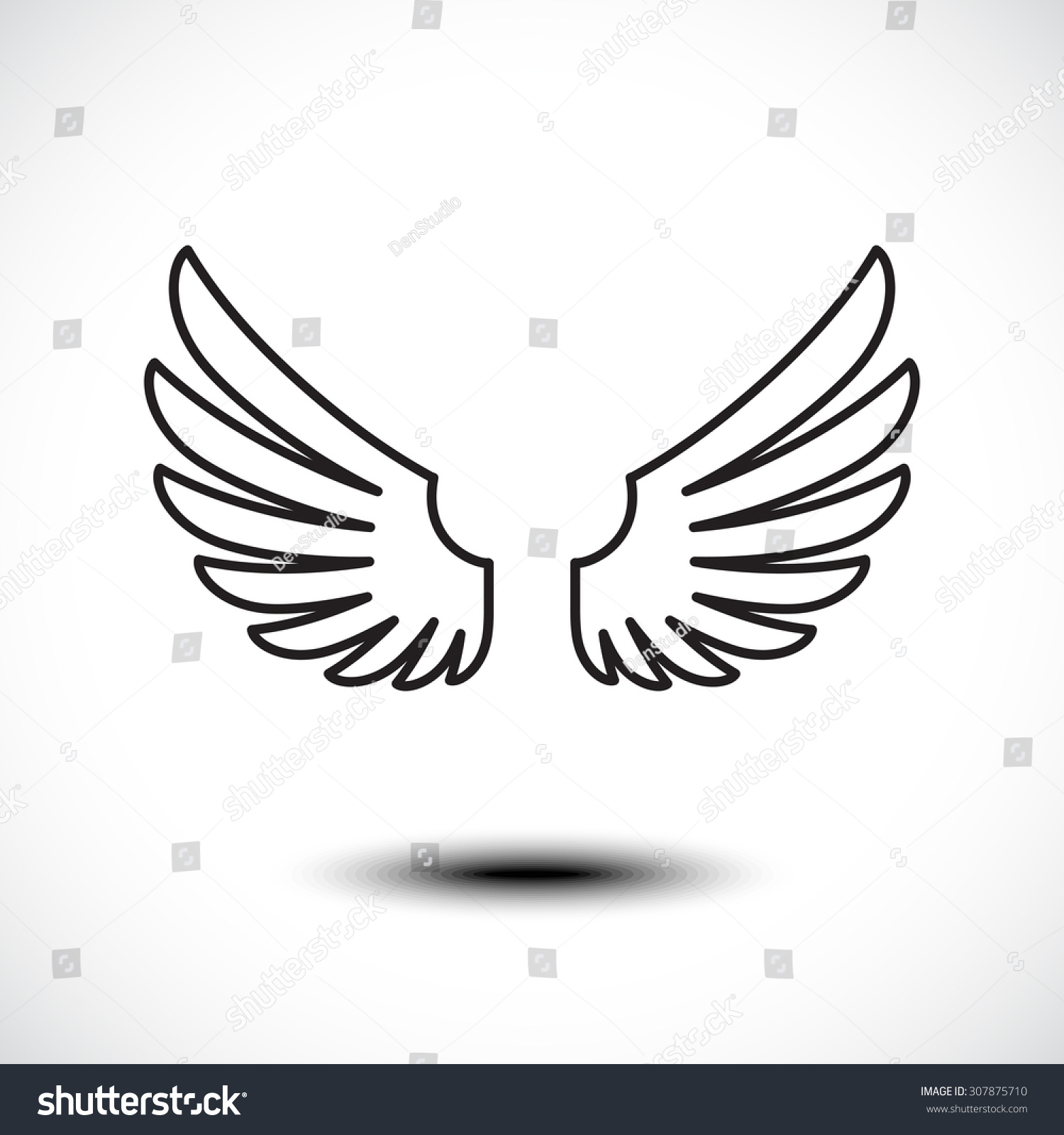 Angel Wings Vector Illustration Stock Vector (Royalty Free) 307875710