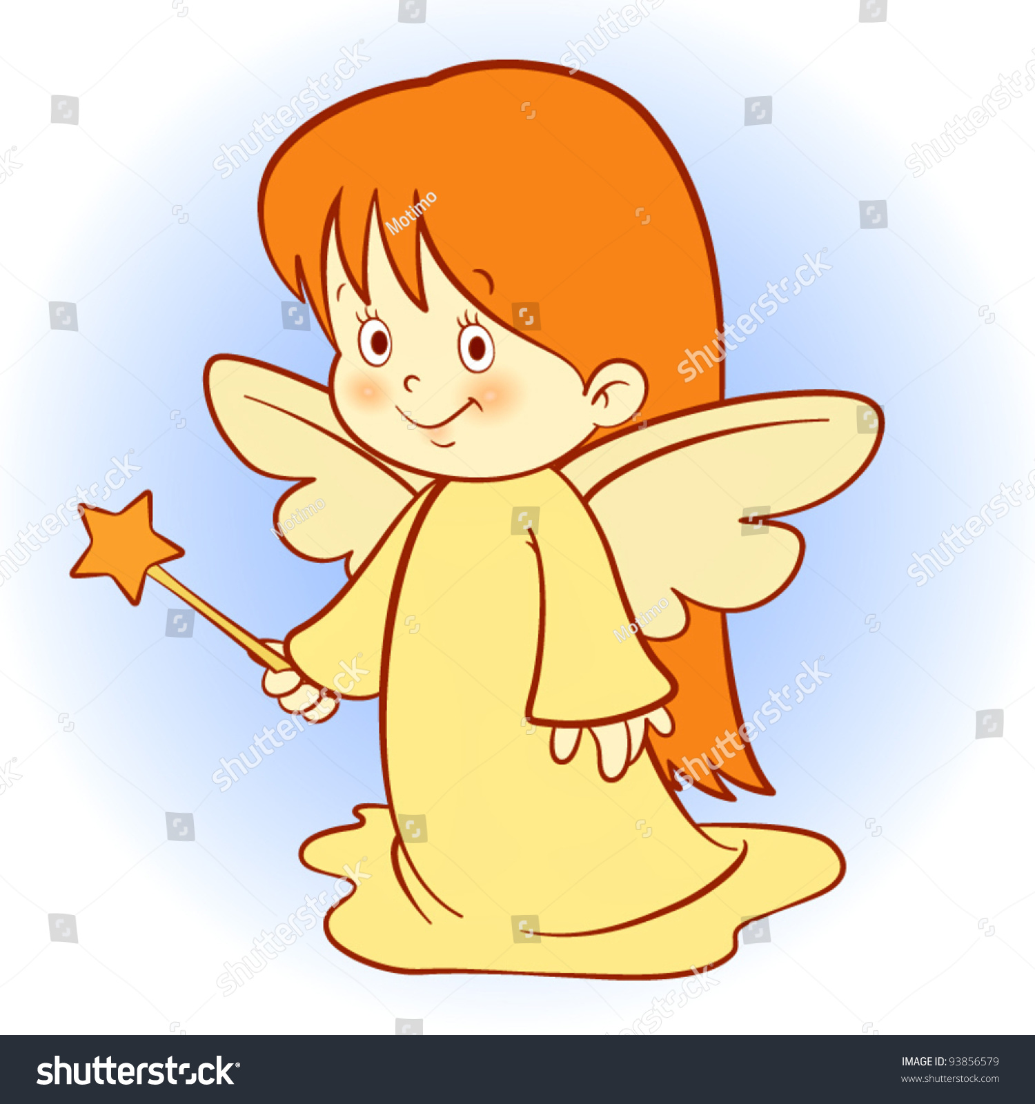 Angel With Star Wand. Stock Vector Illustration 93856579 : Shutterstock