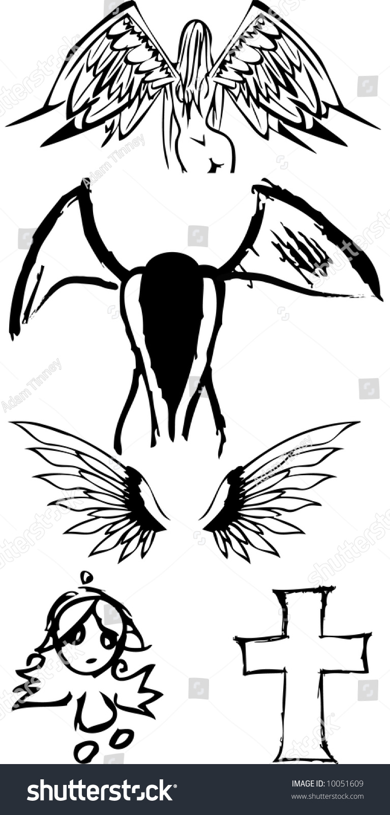 Angelic Symbols Stock Vector Illustration 10051609 : Shutterstock