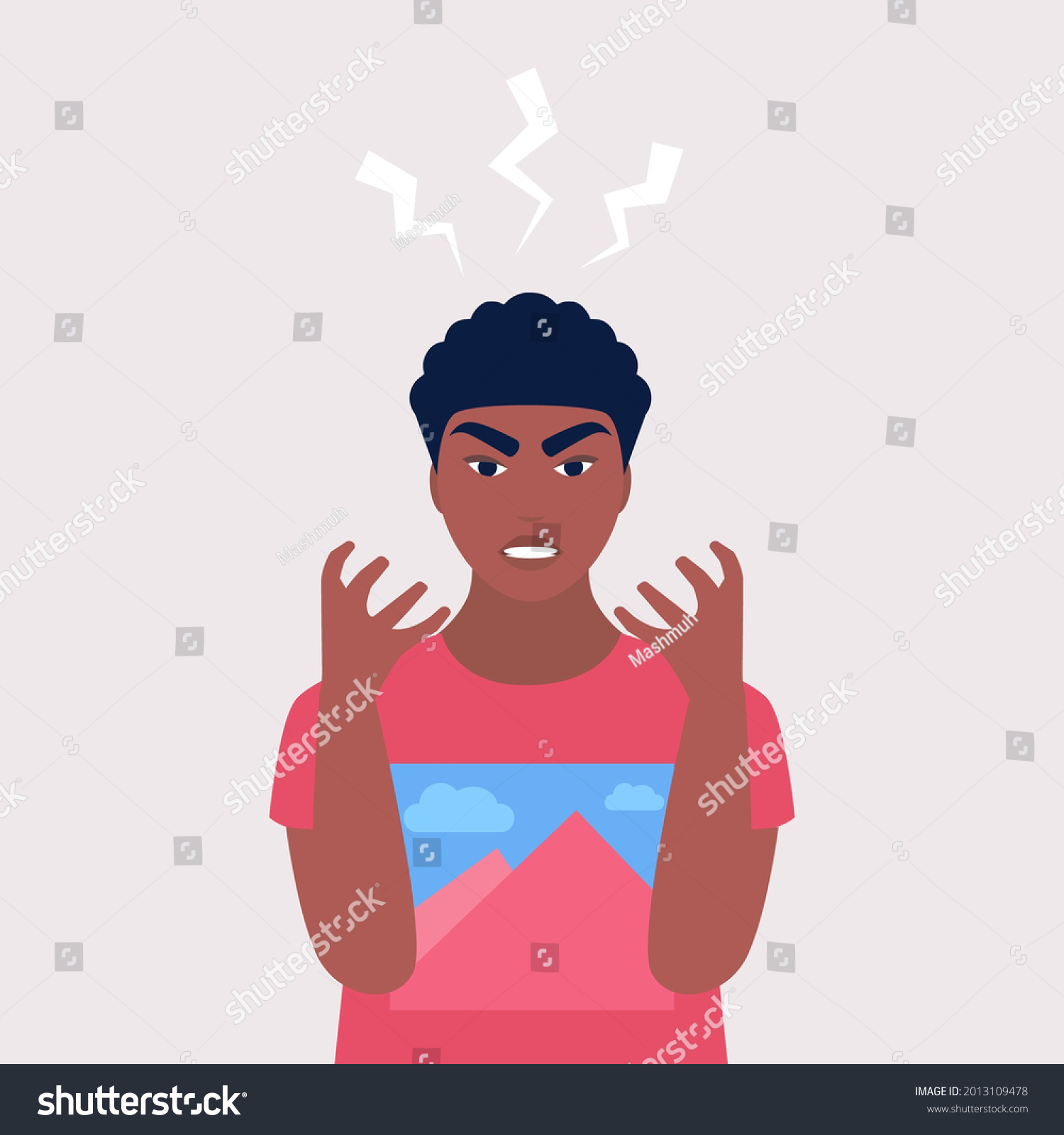 Anger Explosion Negative Emotions Concept Irritation Stock Vector