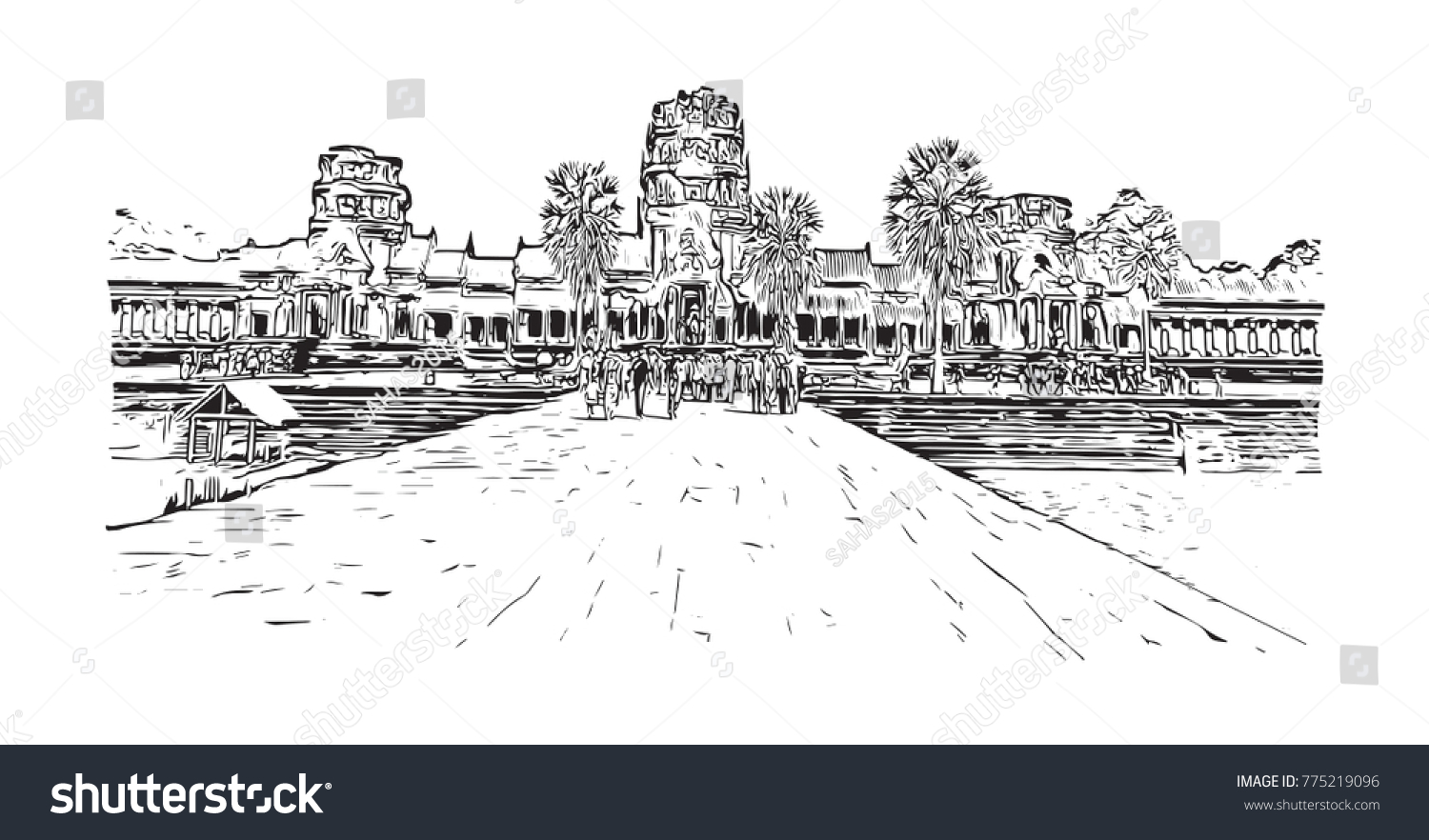 Featured image of post Sketch Angkor Wat Drawing It was originally constructed as a hindu temple of god vishnu for the khmer empire gradually transforming into a buddhist temple towards the end of the