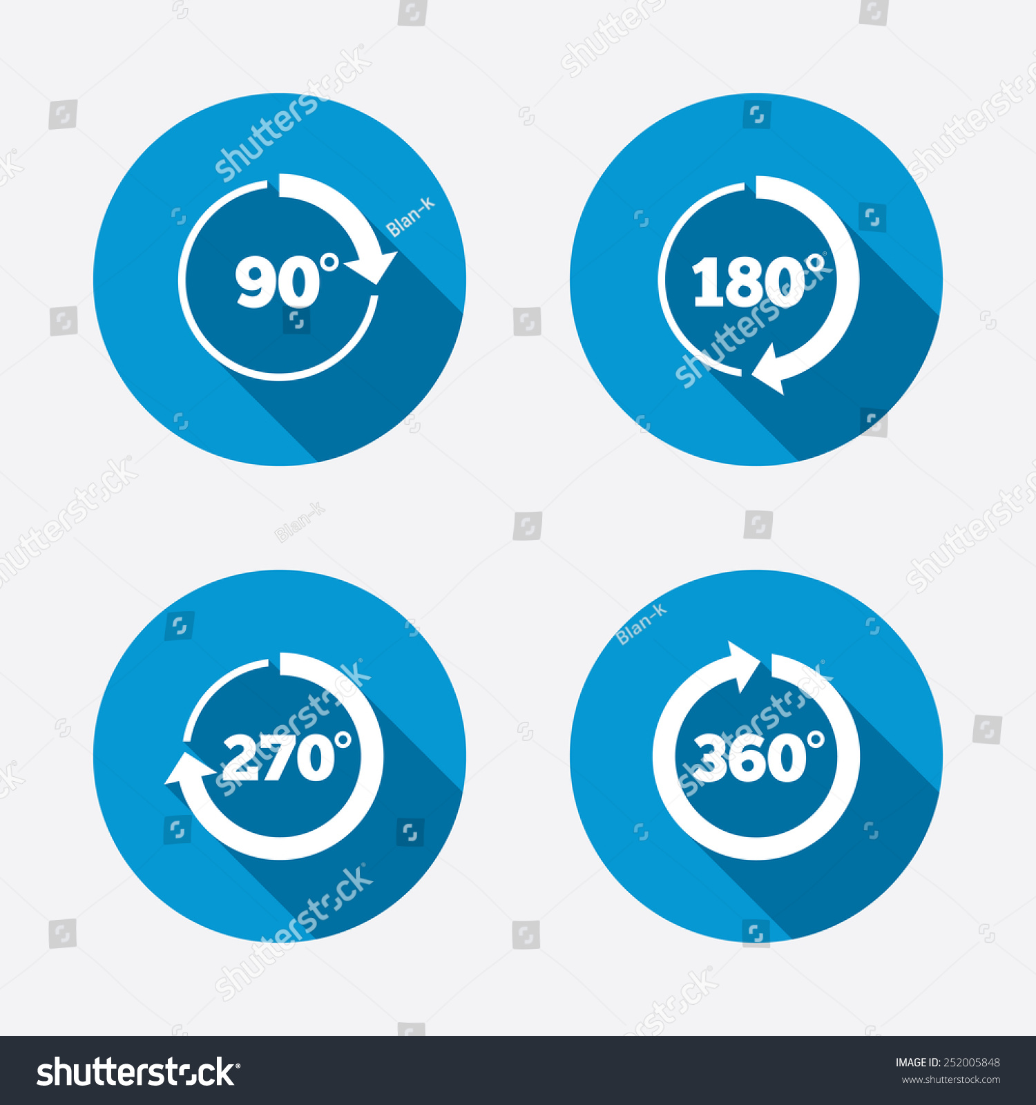 Angle Degrees Circle Icons Geometry Stock Vector Royalty Free