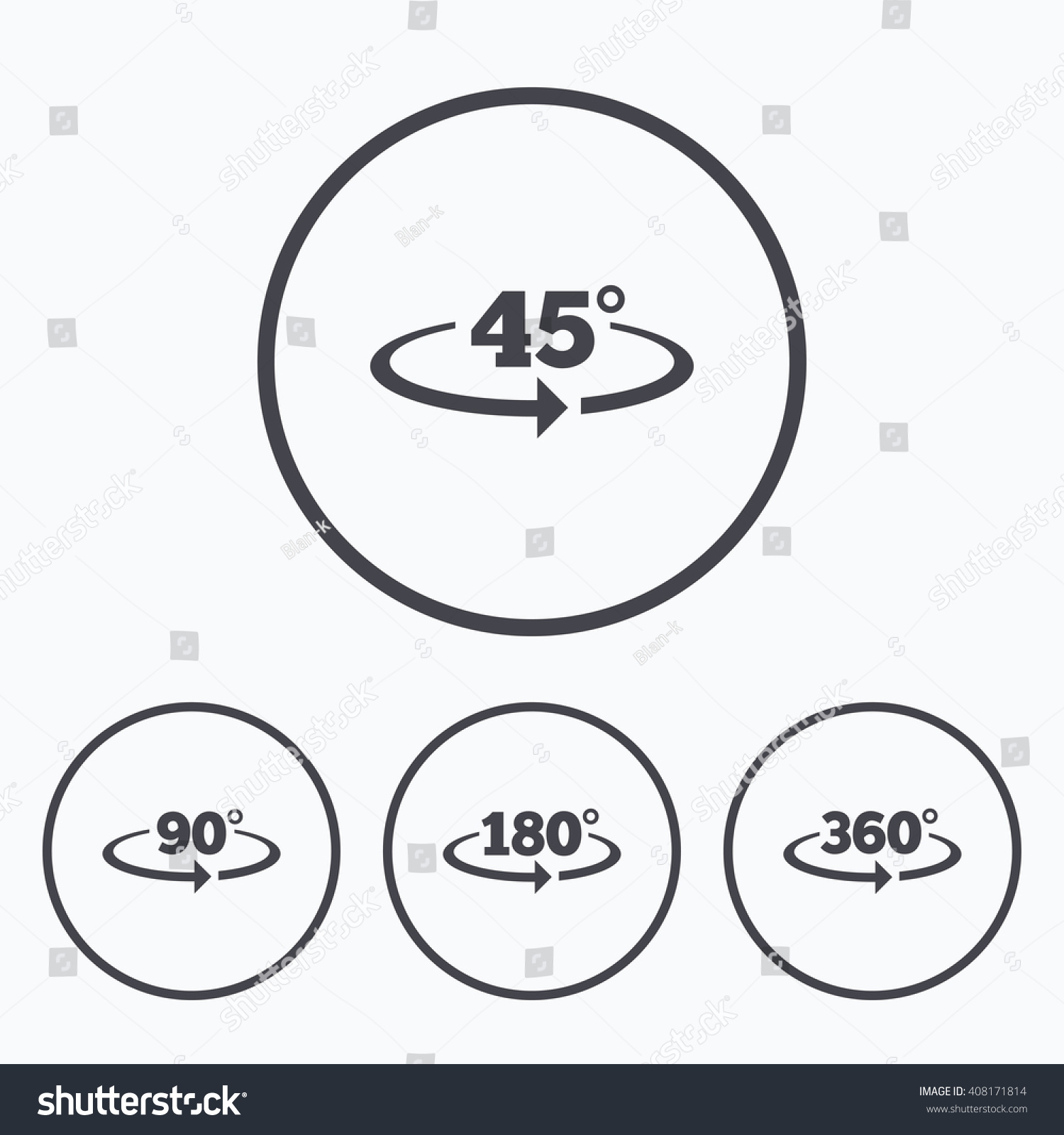 Angle 45360 Degrees Icons Geometry Math Stock Vector Royalty Free 408171814 5384