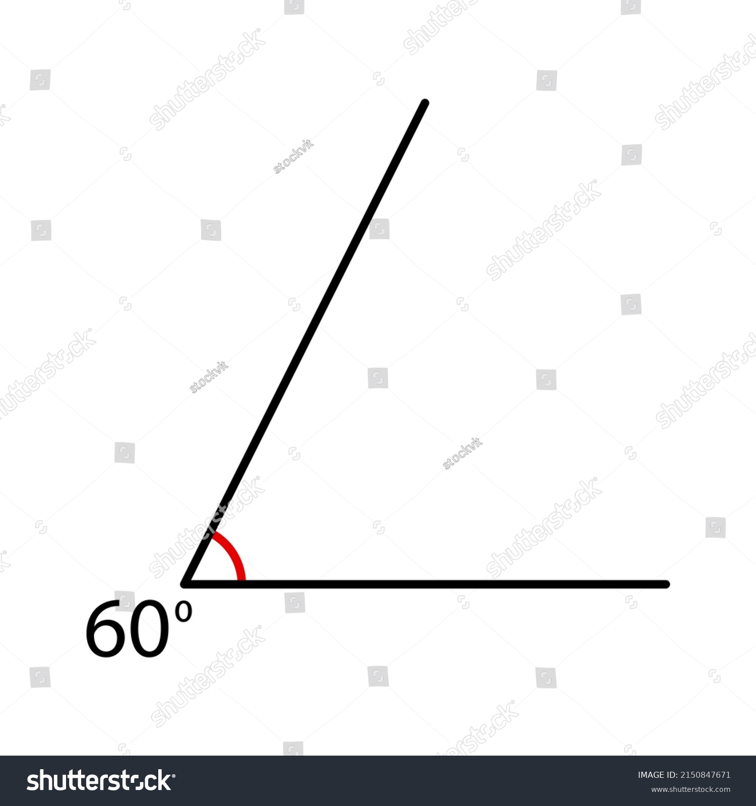 Angle Icon Mathematic Corner 60 Degree Stock Vector (Royalty Free ...