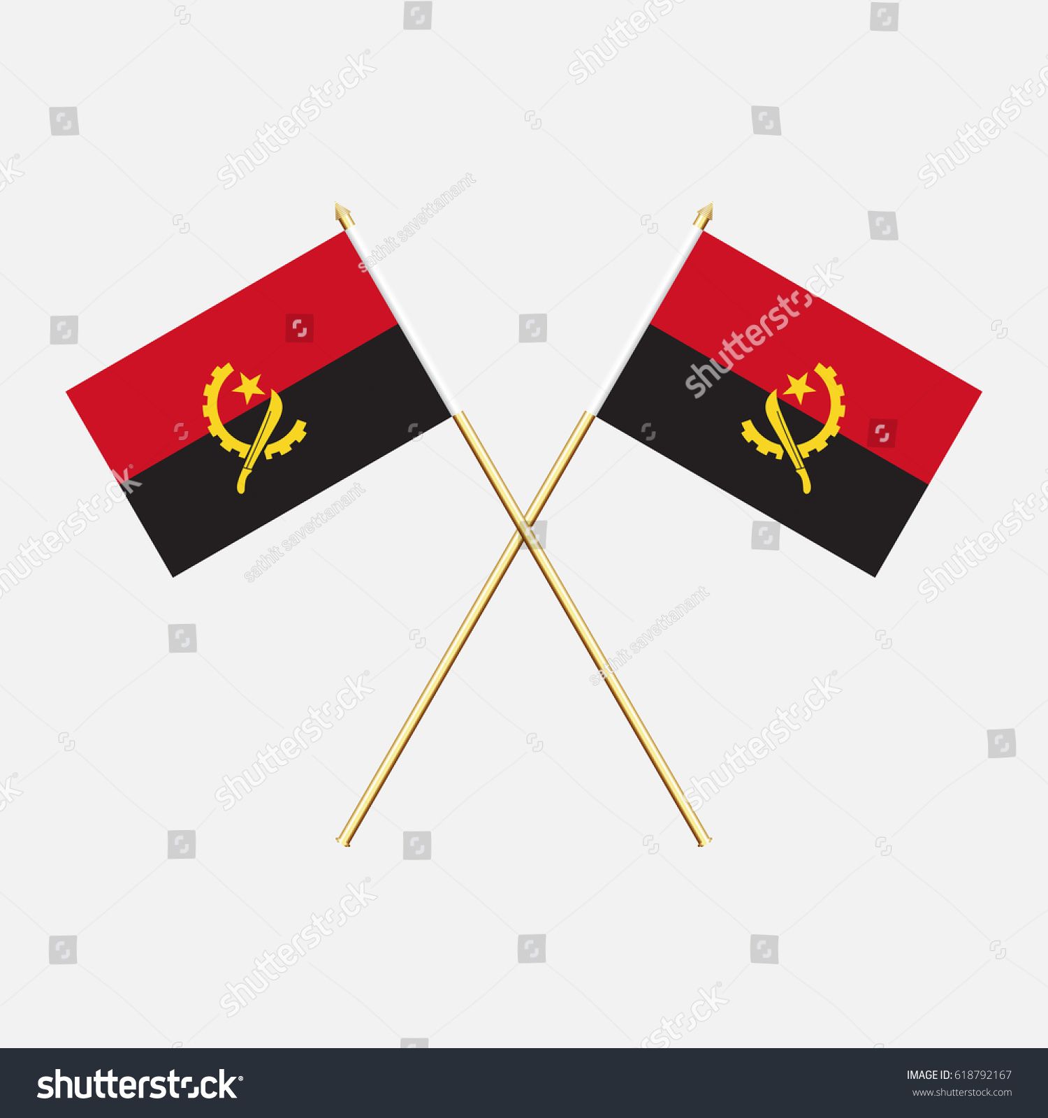 Angola Angola Flags Vector Illustration Stock Vector (Royalty Free ...