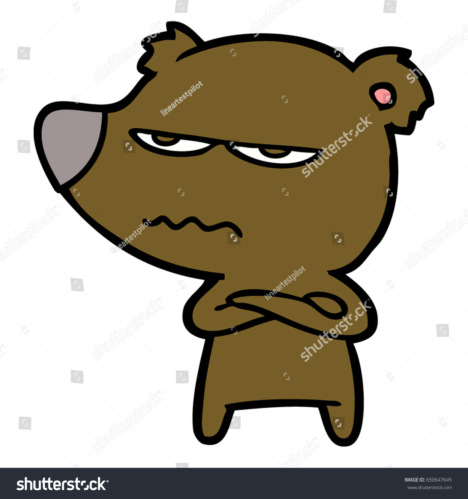 Angry Bear Cartoon Stock Vector Royalty Free 650647645