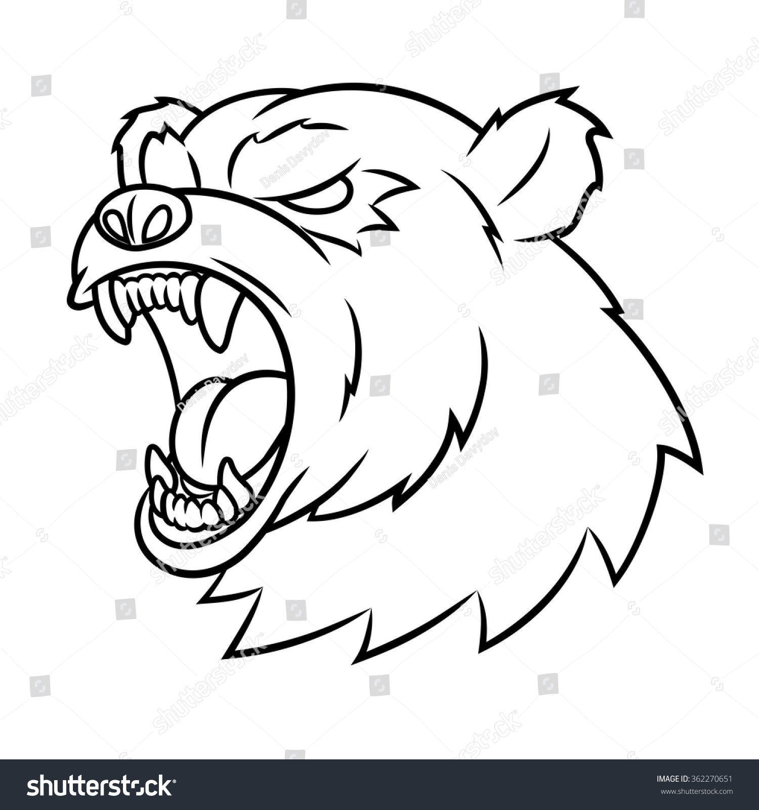 Angry Bear Head Stock Vector (Royalty Free) 362270651