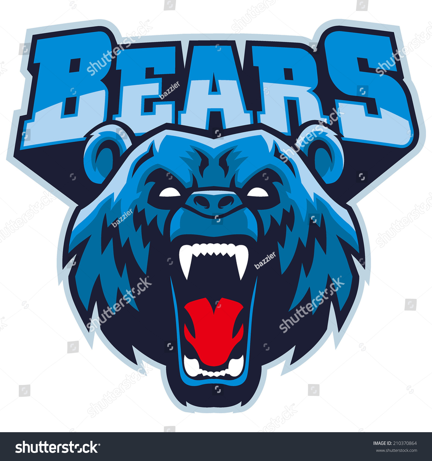 Angry Bear Head Mascot Stock Vector Illustration 210370864 : Shutterstock