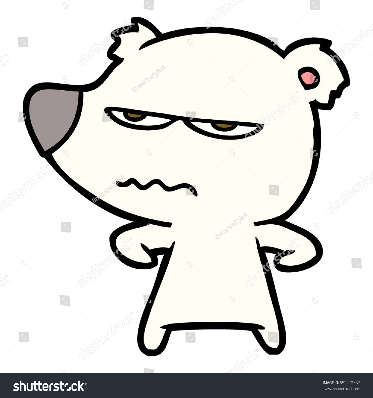 Angry Bear Polar Cartoon Stock Vector (Royalty Free) 652212337