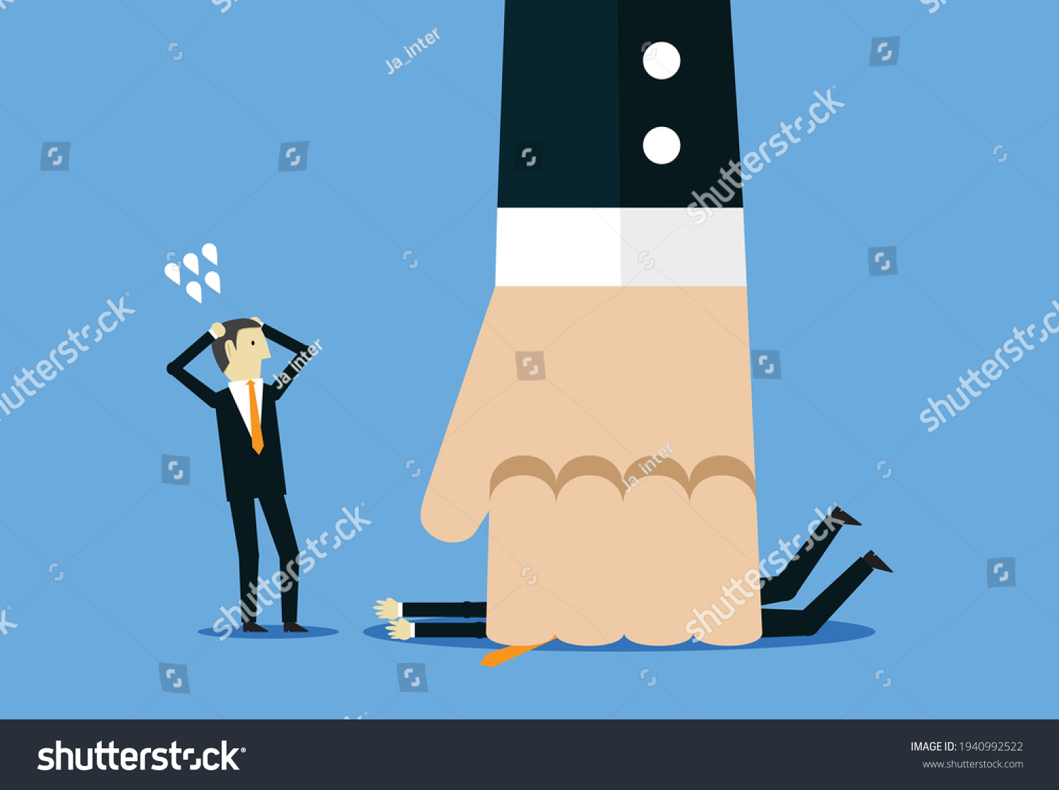 Angry Boss Businessman Screaming Subordinate Vector Stock Vector ...