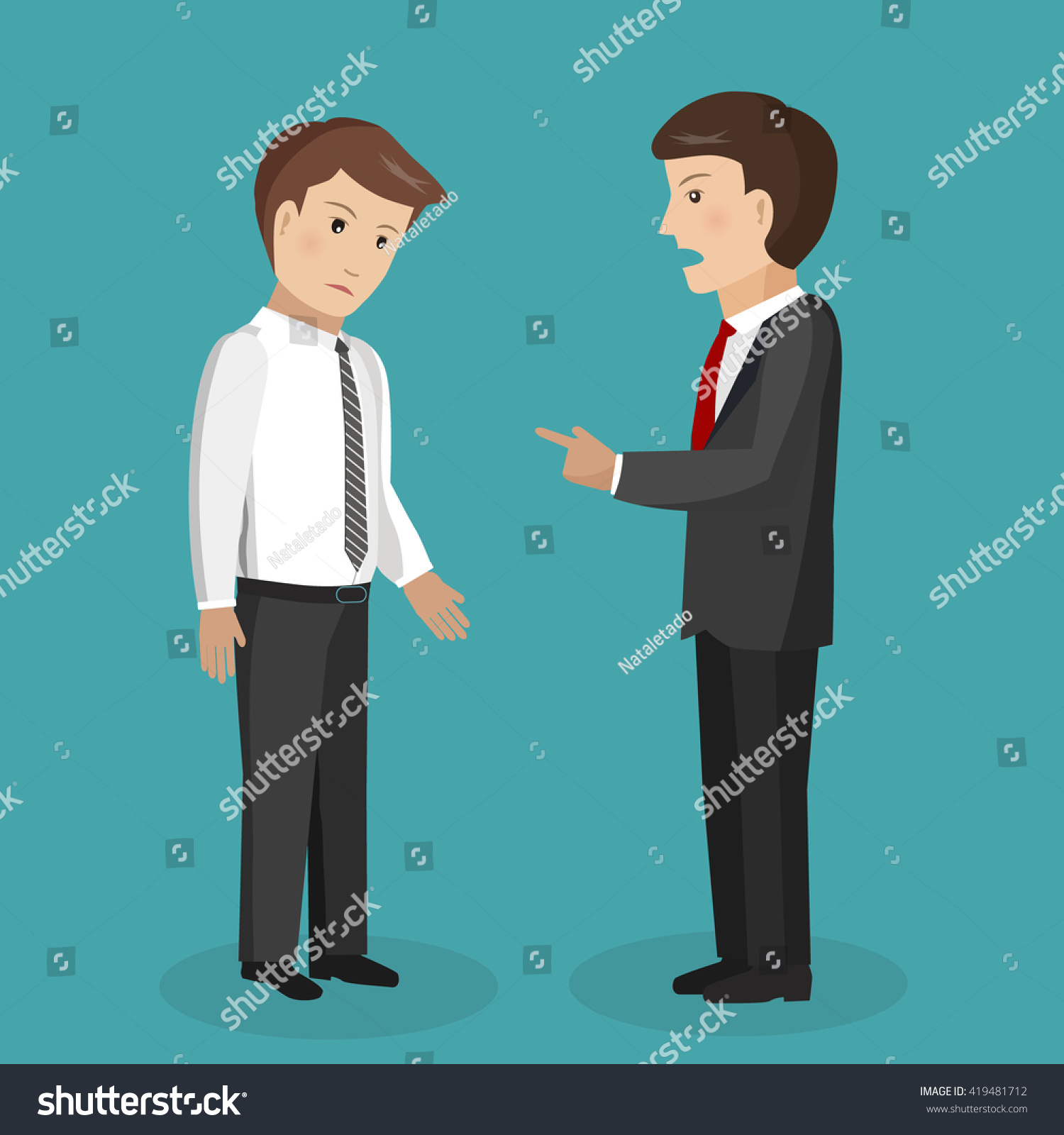 Angry Boss Berates Subordinate Vector Illustration Stock Vector ...