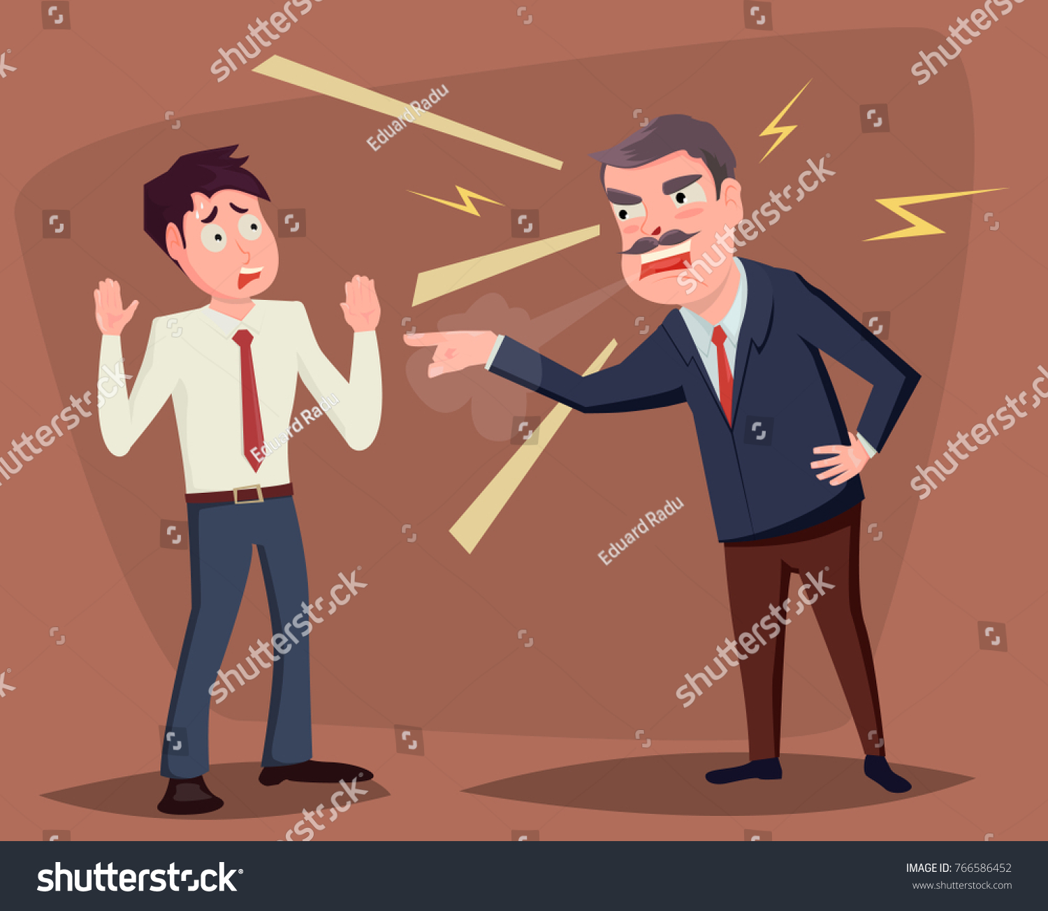 Angry Boss Yelling Employee Stock Vector (Royalty Free) 766586452