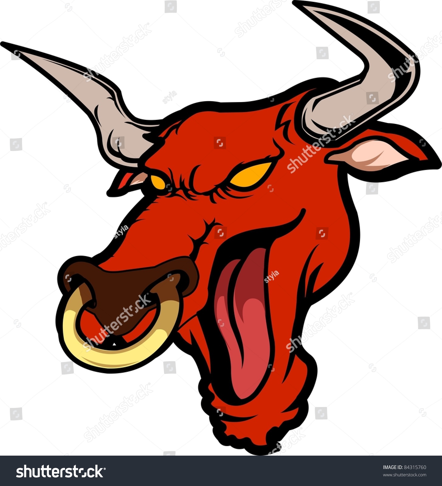 Angry Bull Stock Vector 84315760 - Shutterstock