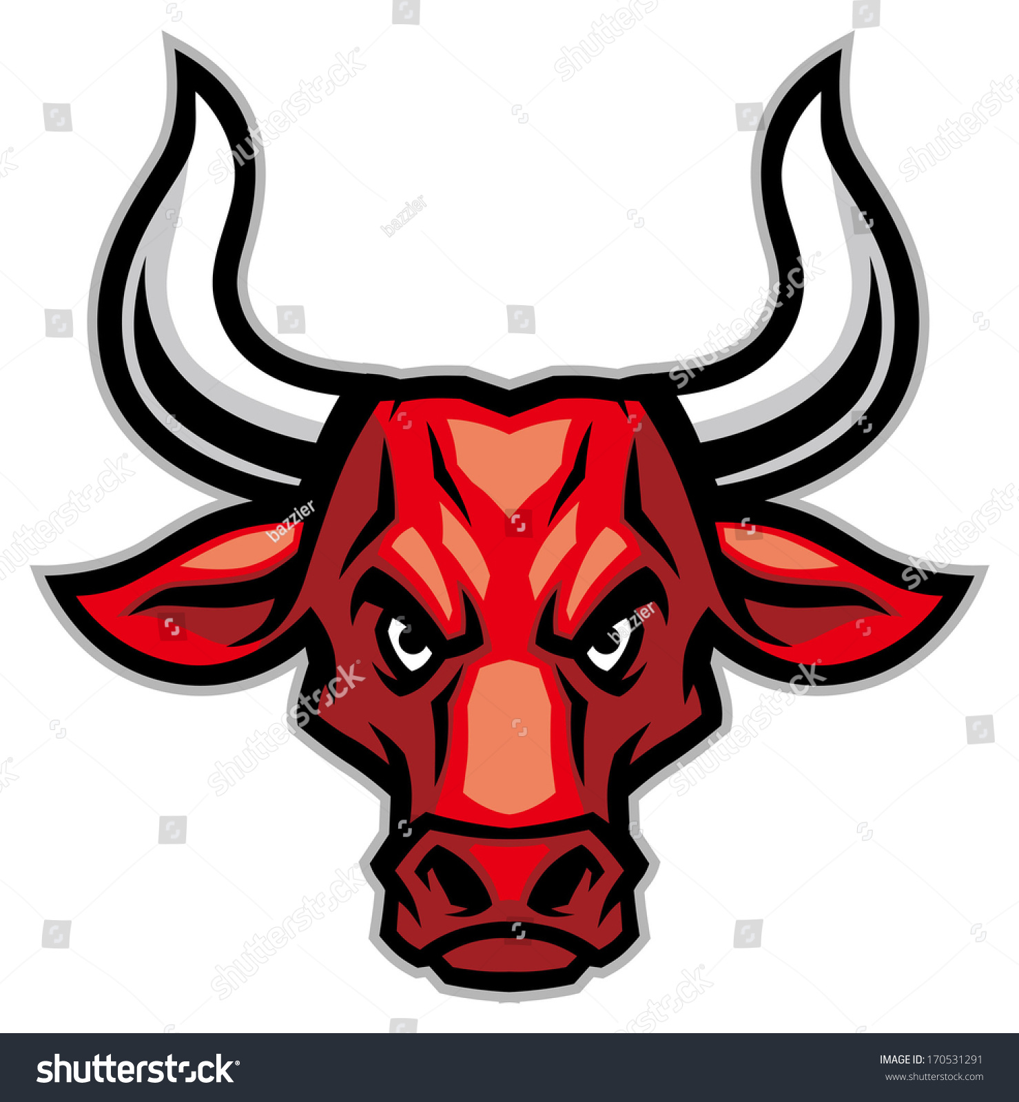 Angry Bull Head Mascot Stock Vector Illustration 170531291 : Shutterstock