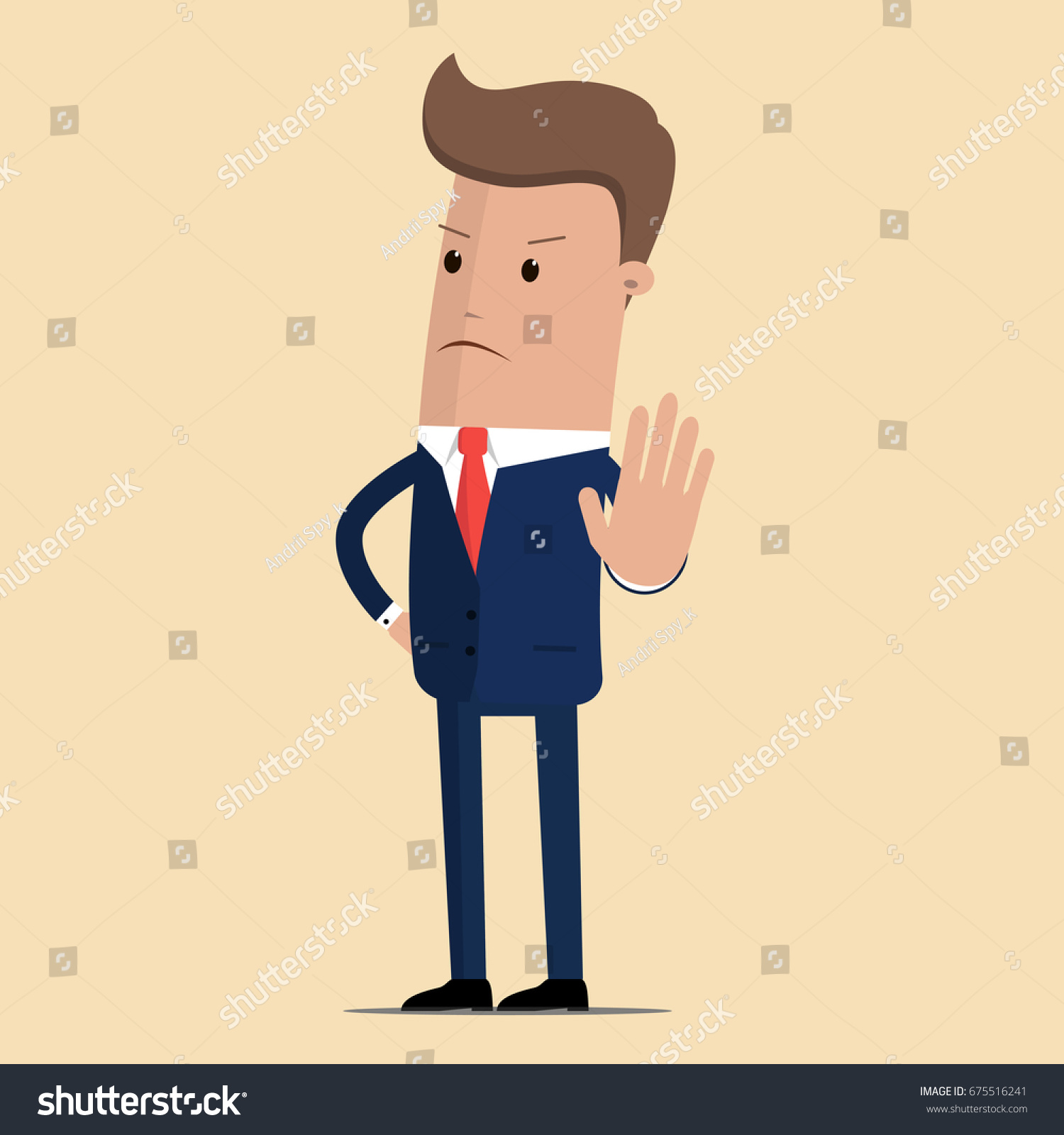 Angry Business Man Strict Boss Standing Stock Vector Royalty Free 675516241 3552