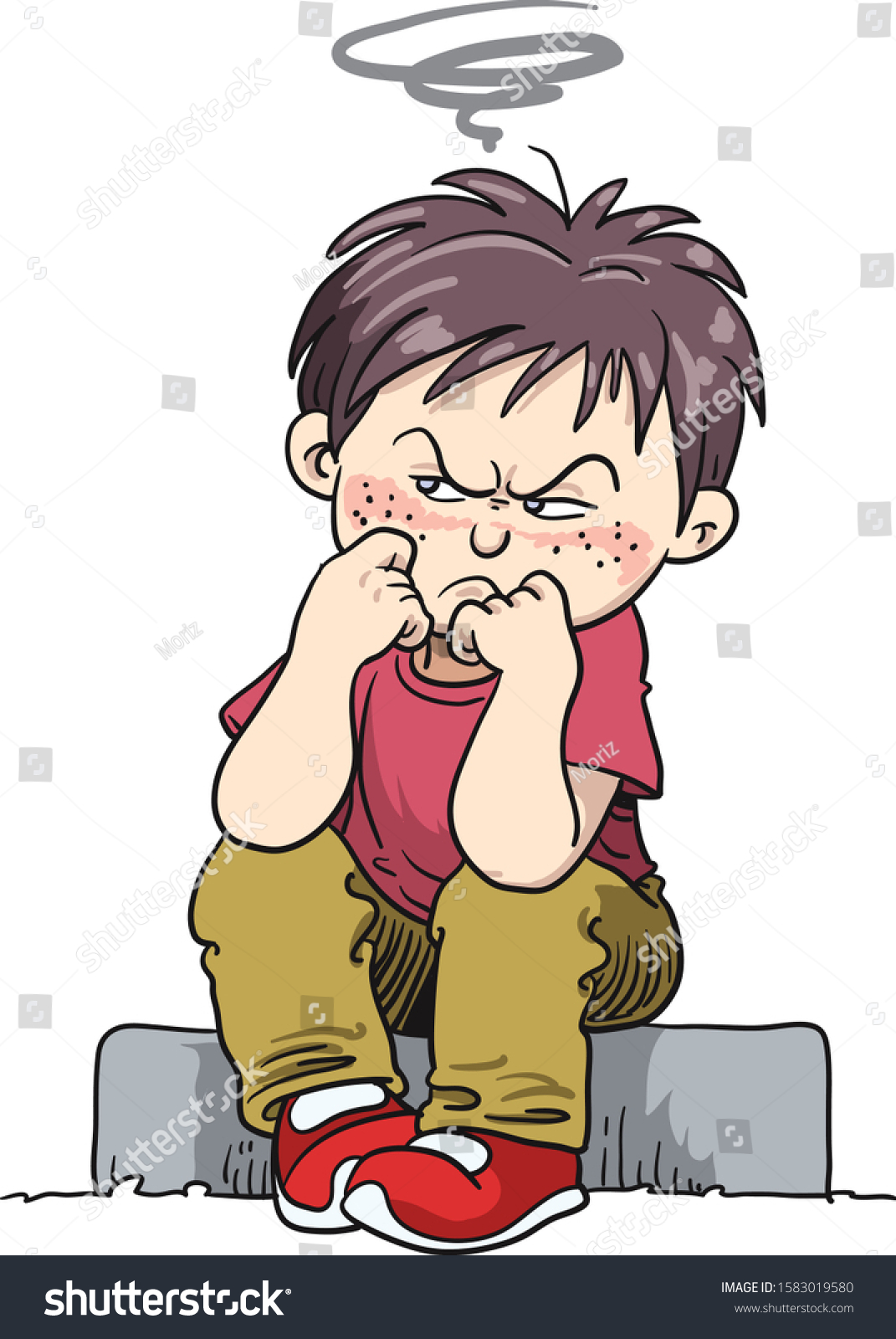 Angry Cartoon Boy Vector Illustration: เวกเตอร์สต็อก (ปลอดค่าลิขสิทธิ์ ...