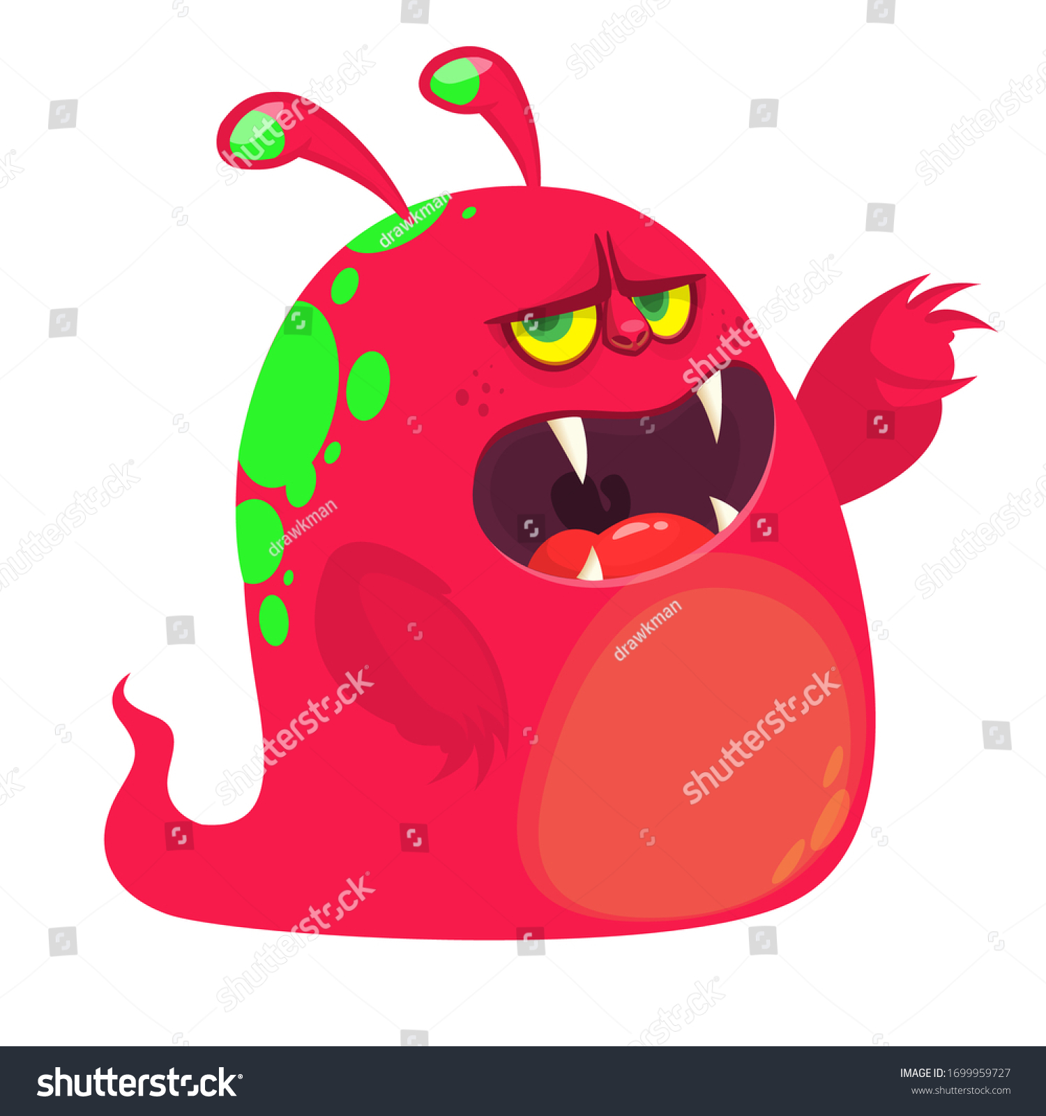 Angry Cartoon Monster Screaming Yelling Angry Stock Vector (Royalty ...