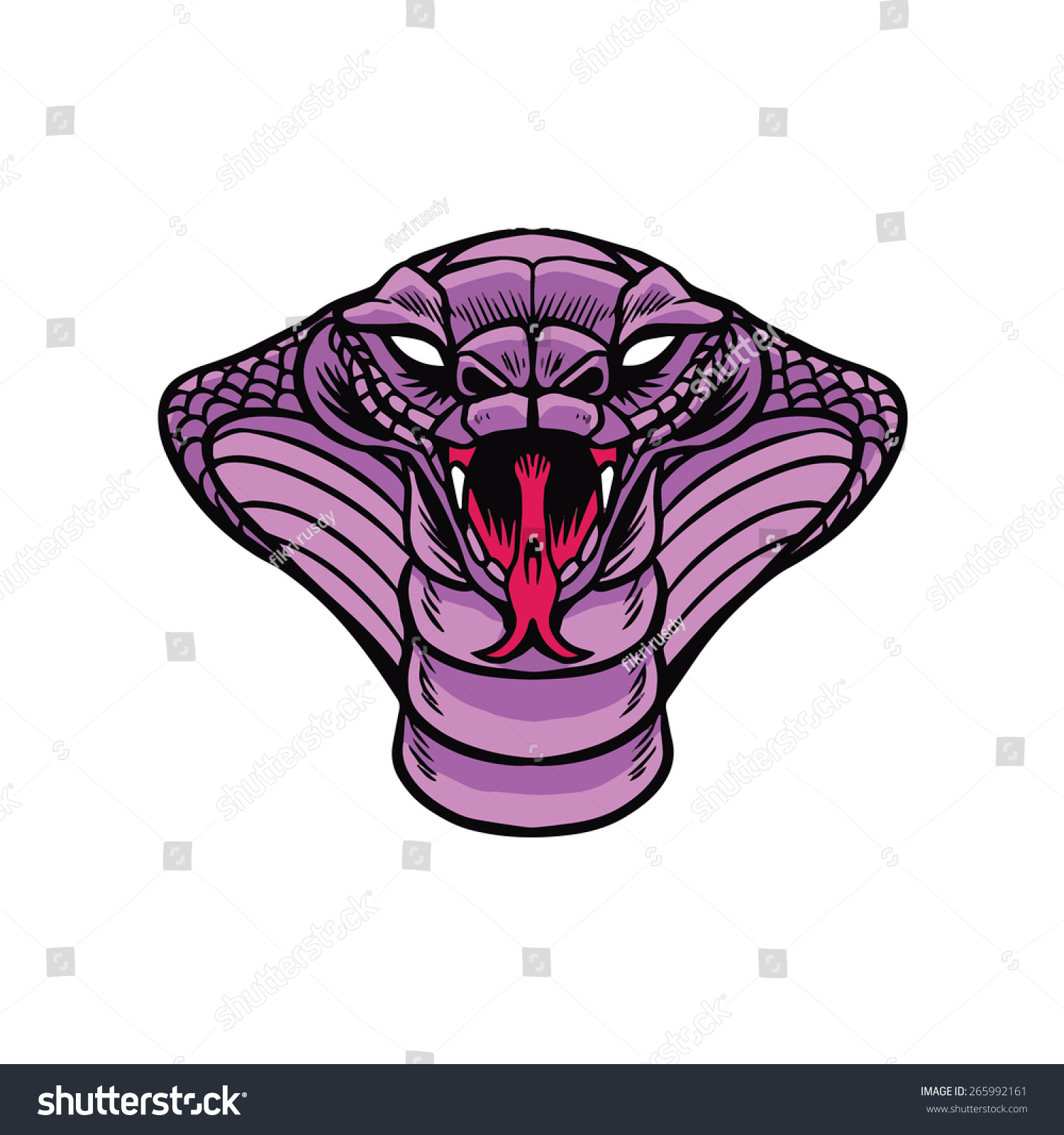 Angry Cobra Snake Head Stock Vector Illustration 265992161 : Shutterstock